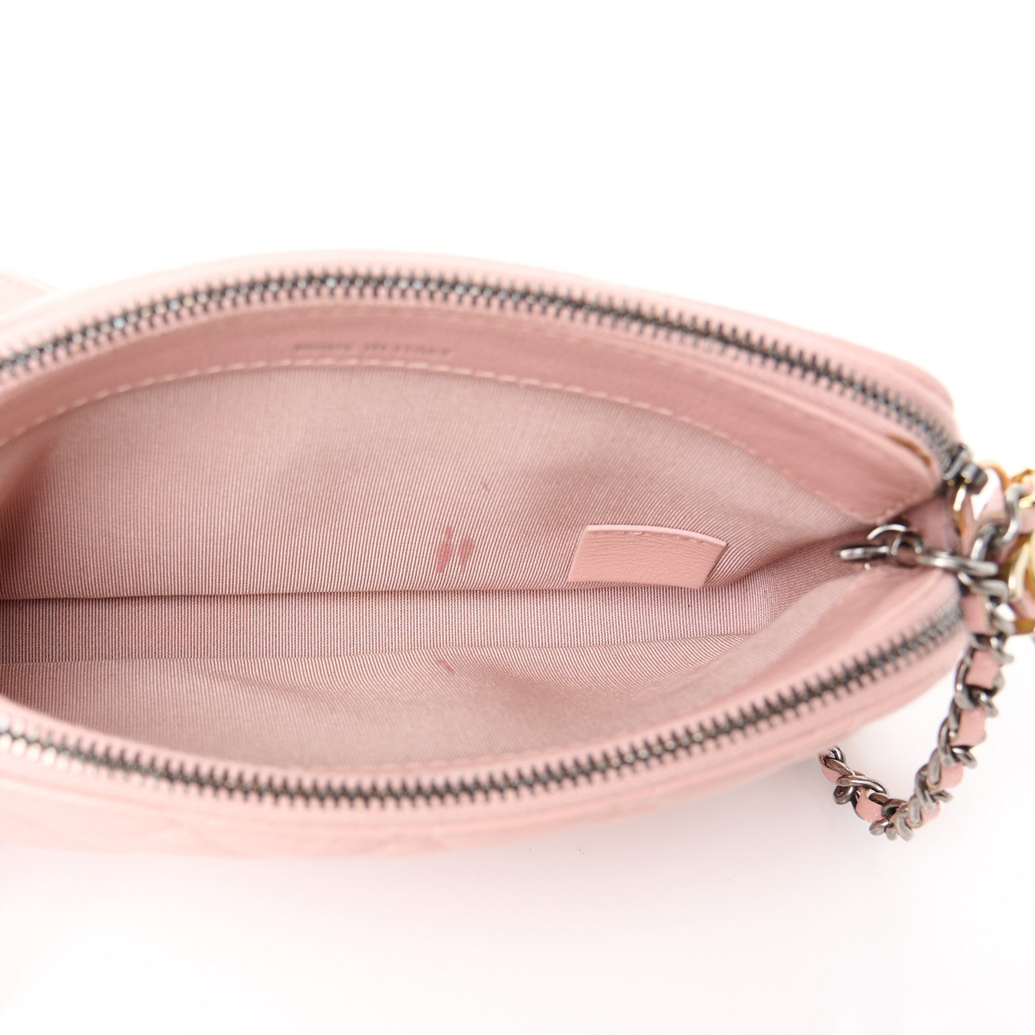Aged Calfskin Quilted Small Gabrielle Clutch With Chain Light Pink