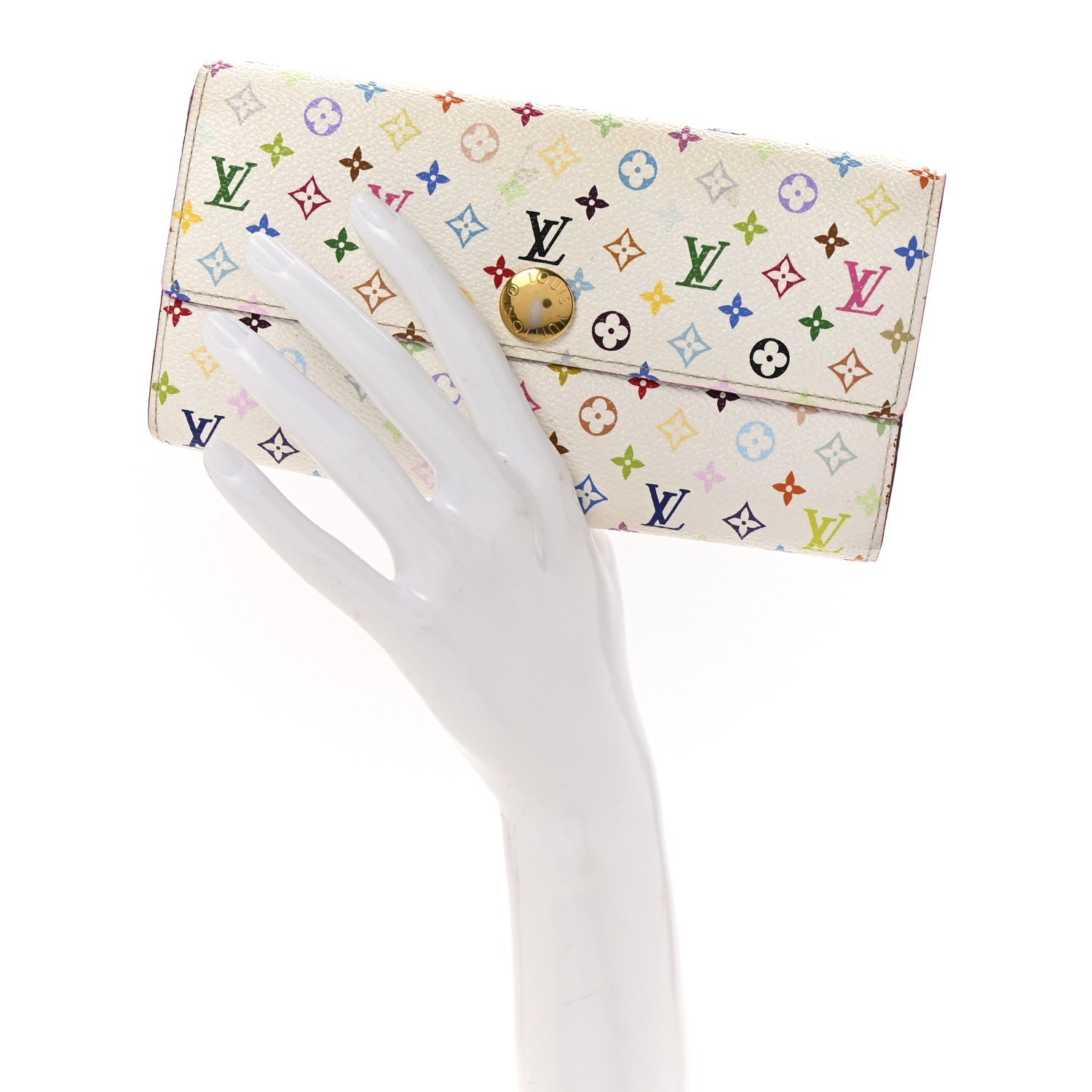 Monogram Multicolor Sarah Wallet White Litchi