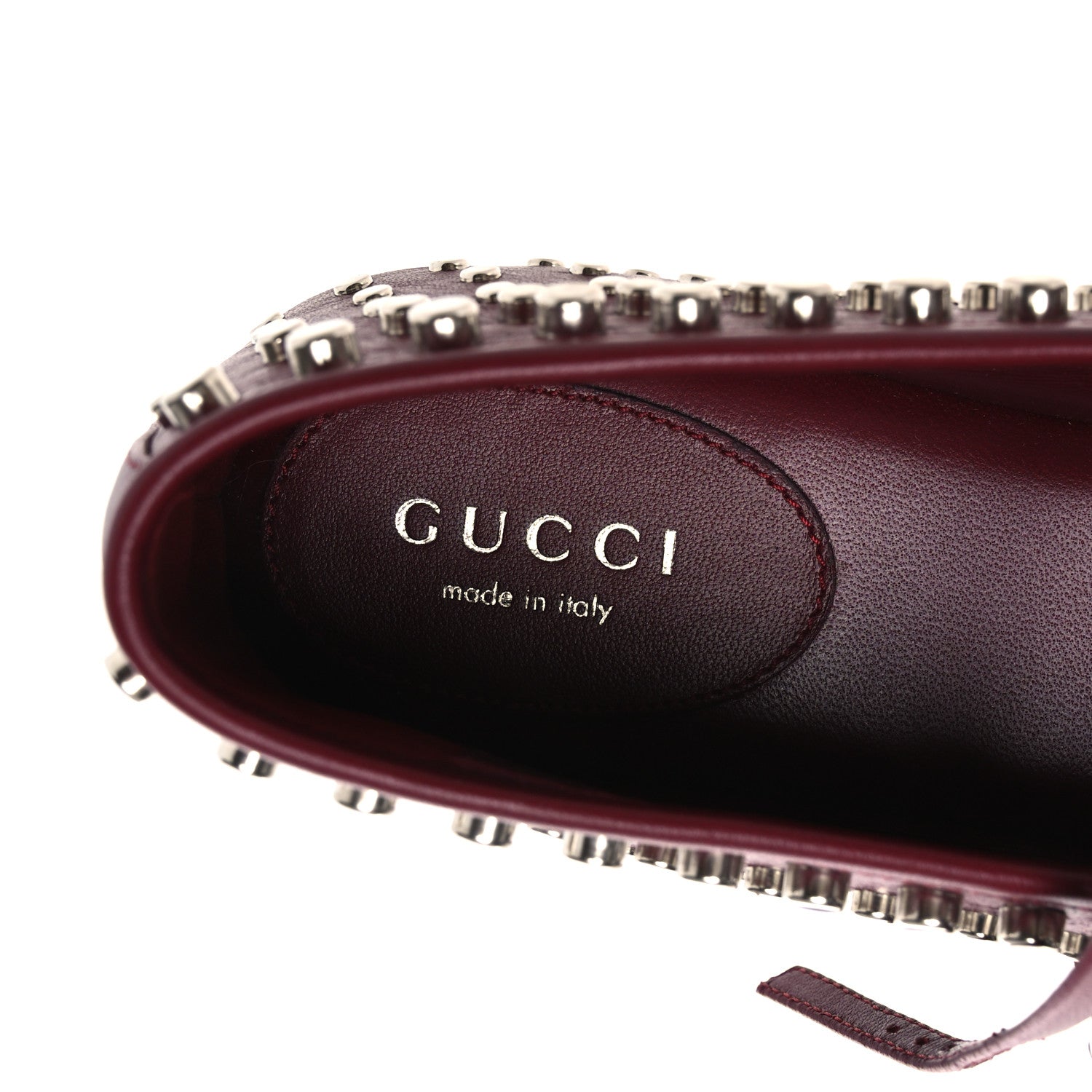 Nappa Carmaque Studded Horsebit Ballet Flats 39 Rosso Ancora