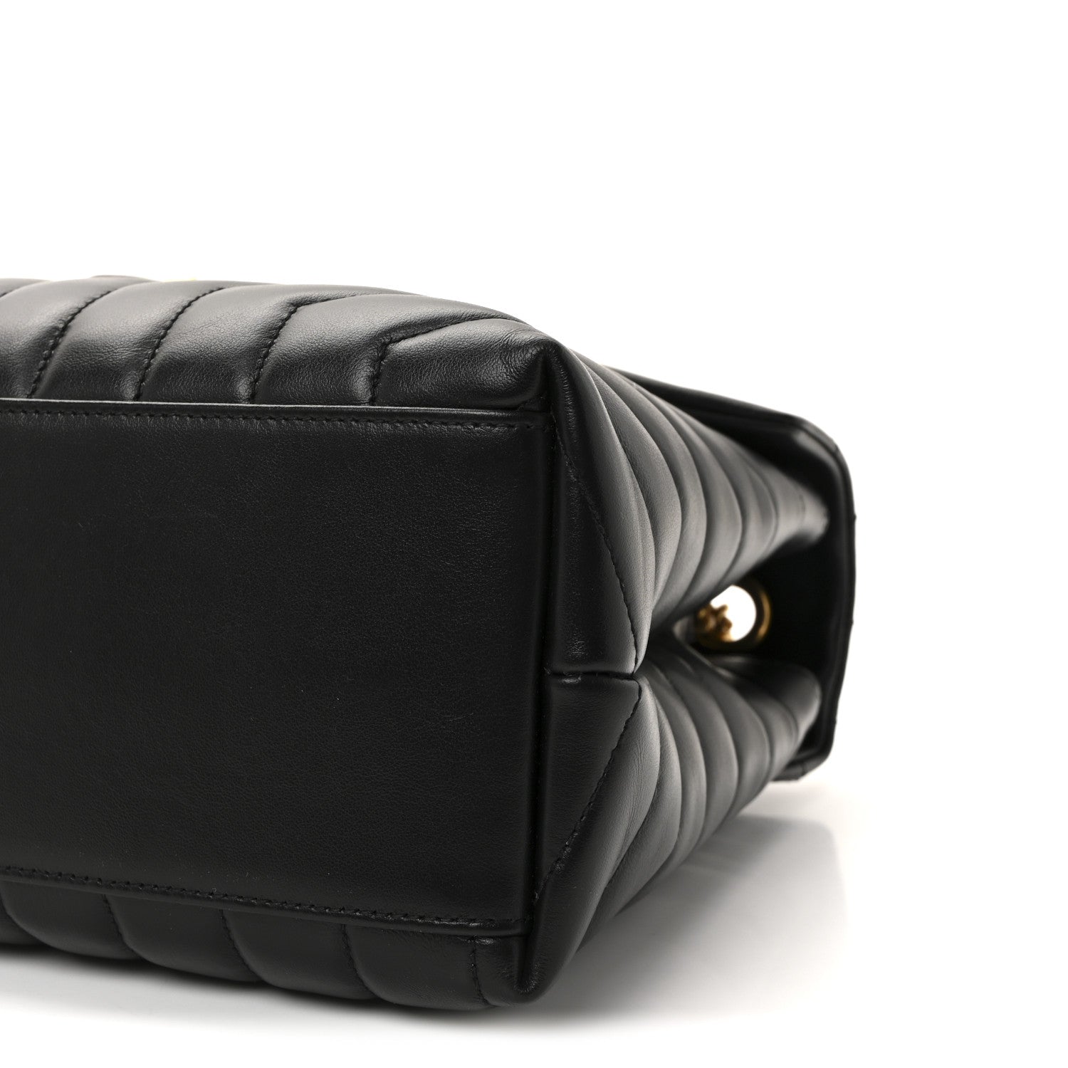 Calfskin Y Quilted Monogram Medium Loulou Chain Satchel Black