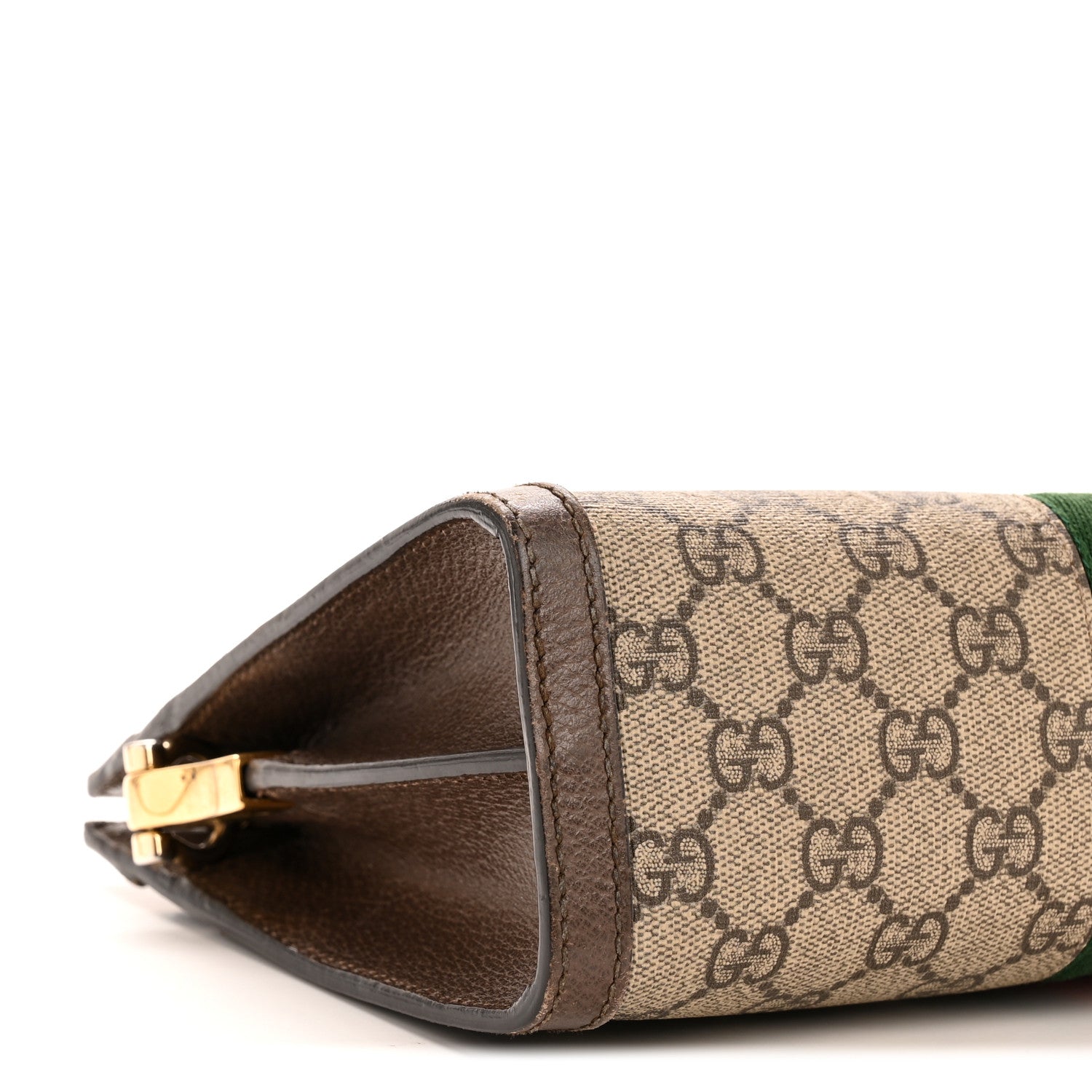 GG Supreme Monogram Web Small Ophidia Chain Shoulder Bag Brown