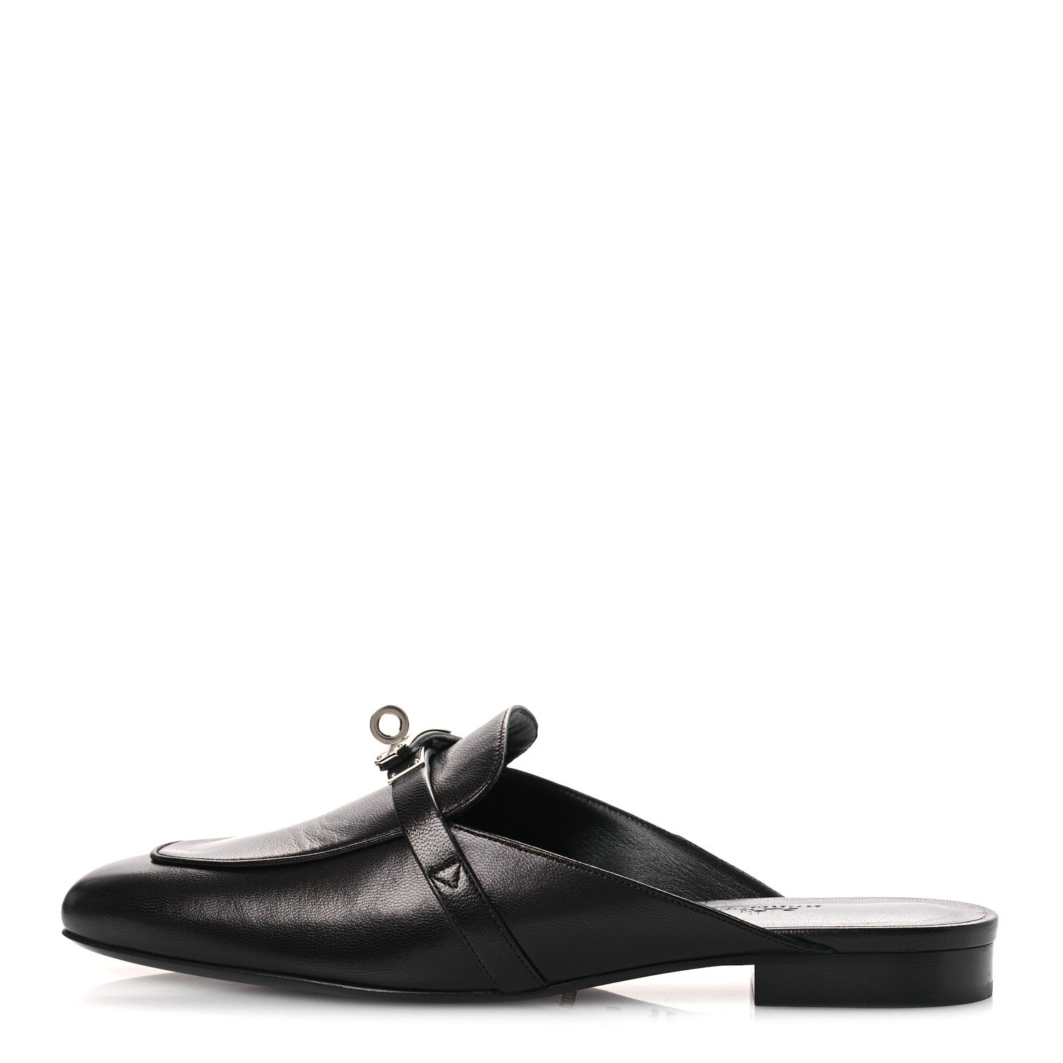 Glazed Calfskin Oz Mules 41 Black