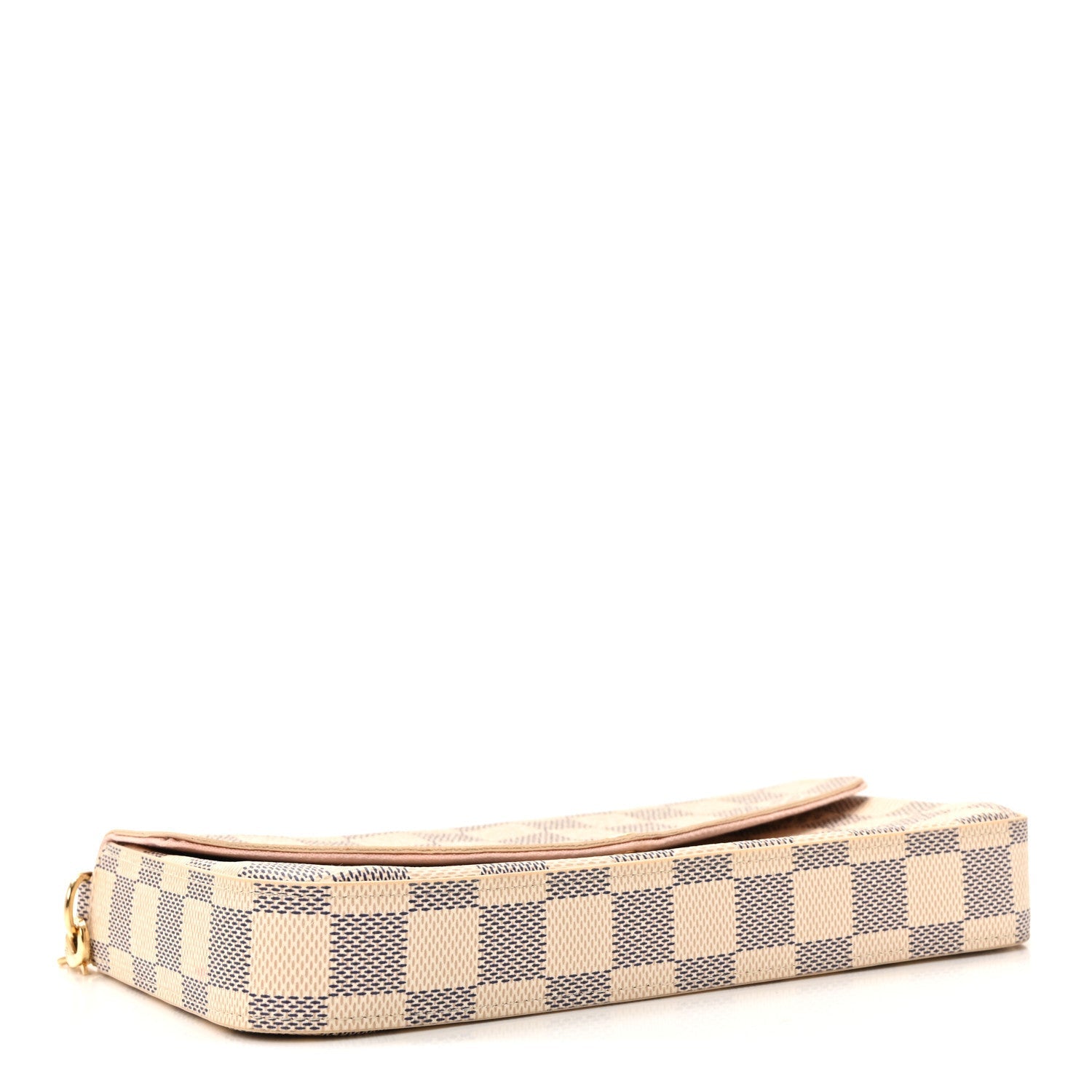 Damier Azur Pochette Felicie Chain Wallet Rose Ballerine