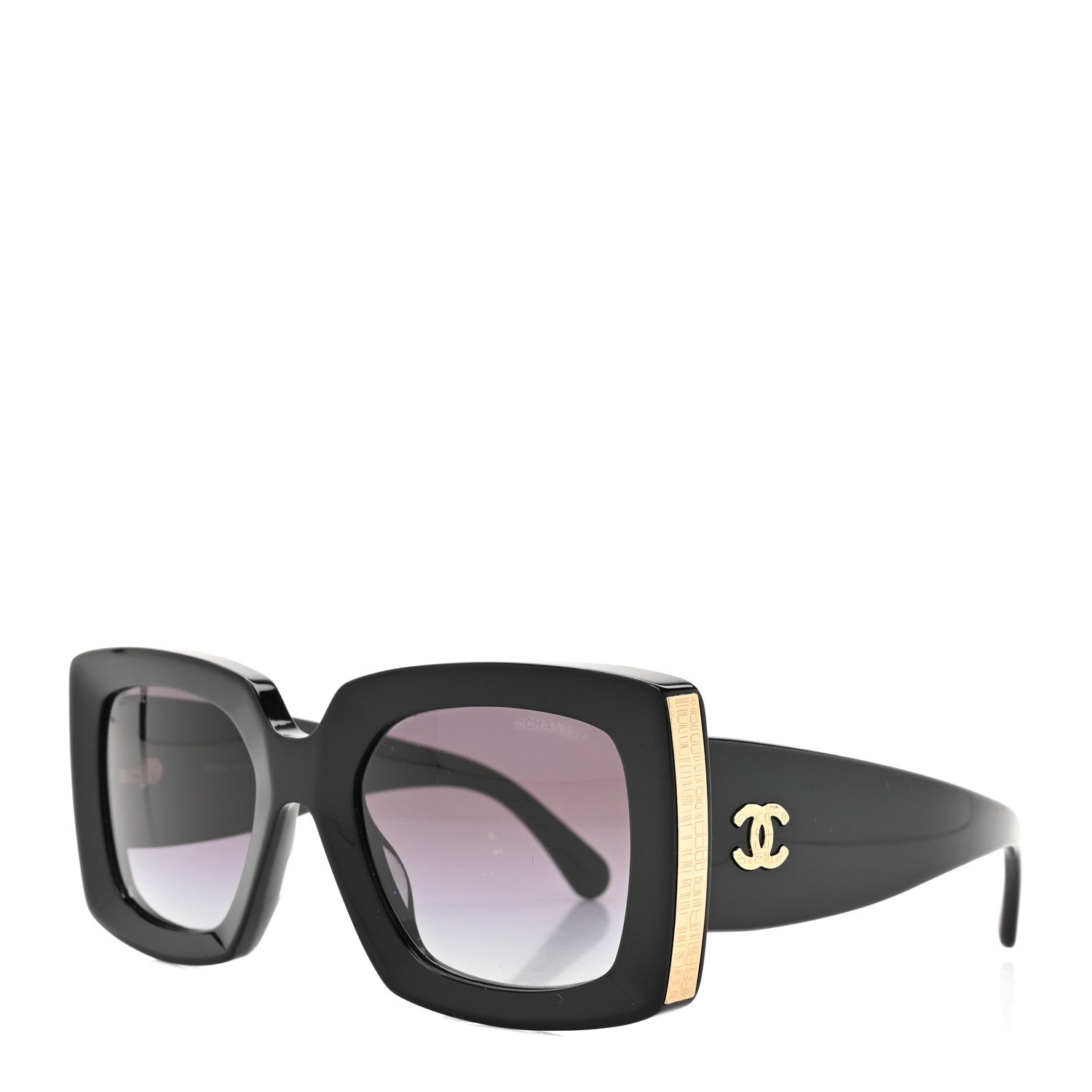 Acetate Rectangle Sunglasses 5435-A Black
