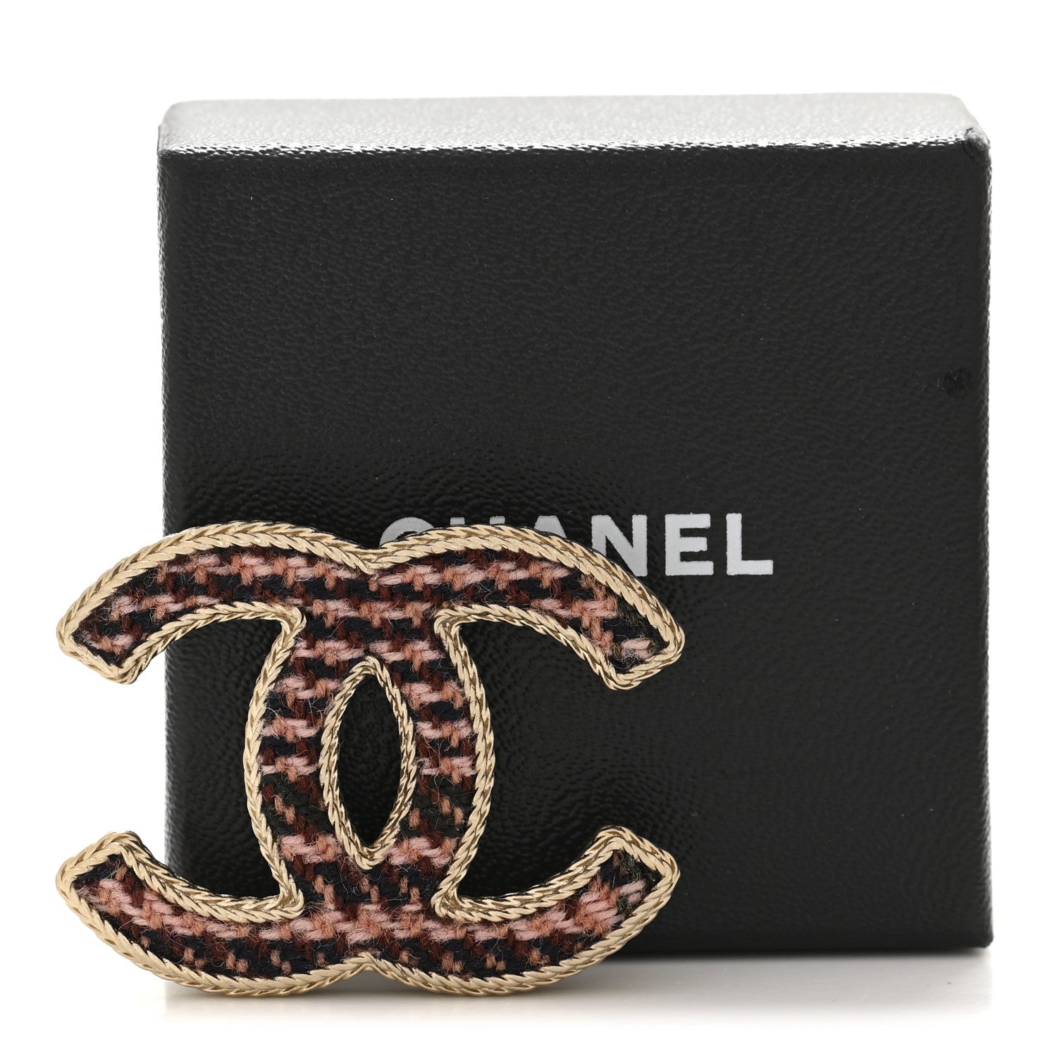 Tweed CC Brooch Gold Multicolor