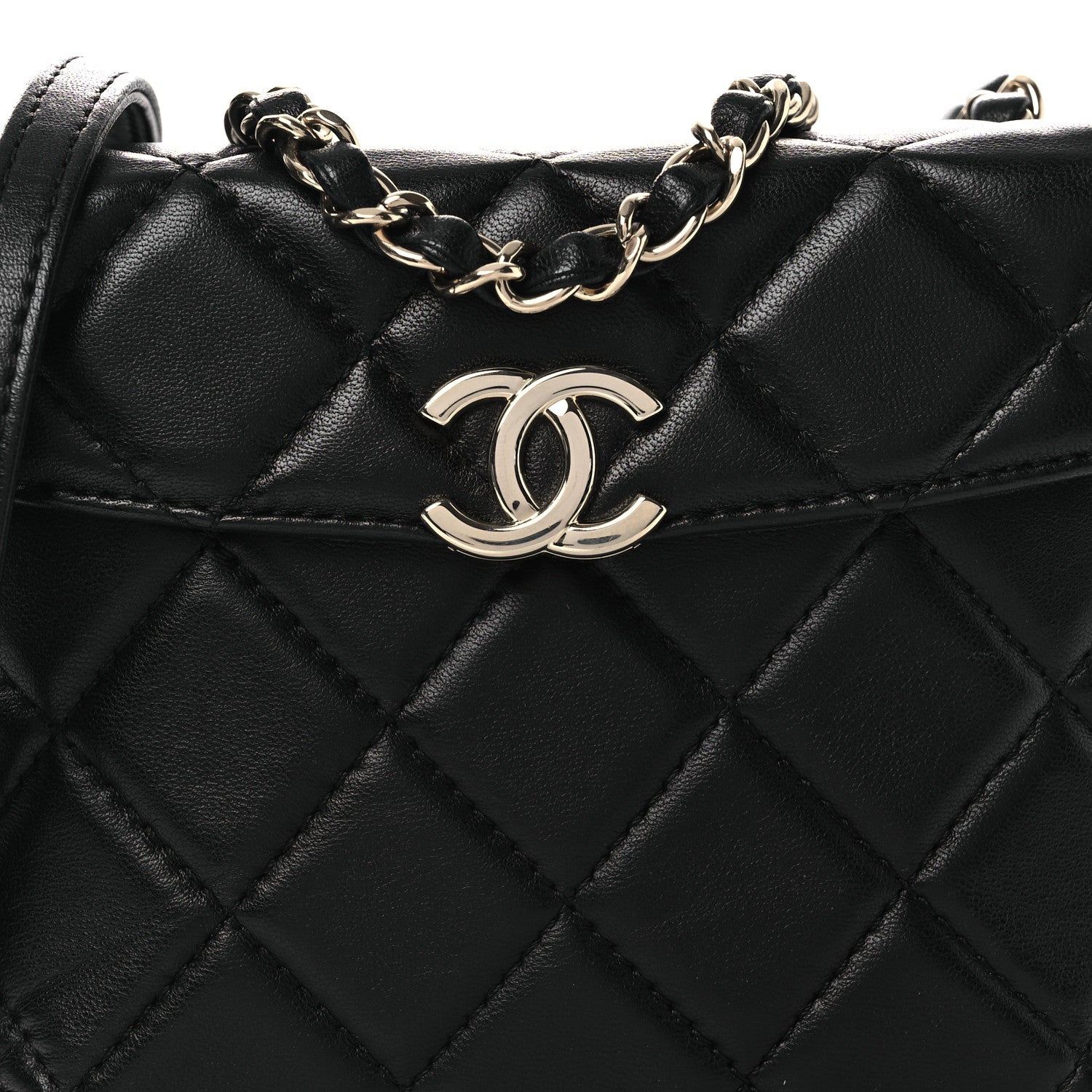Lambskin Quilted Small Box Bag Black