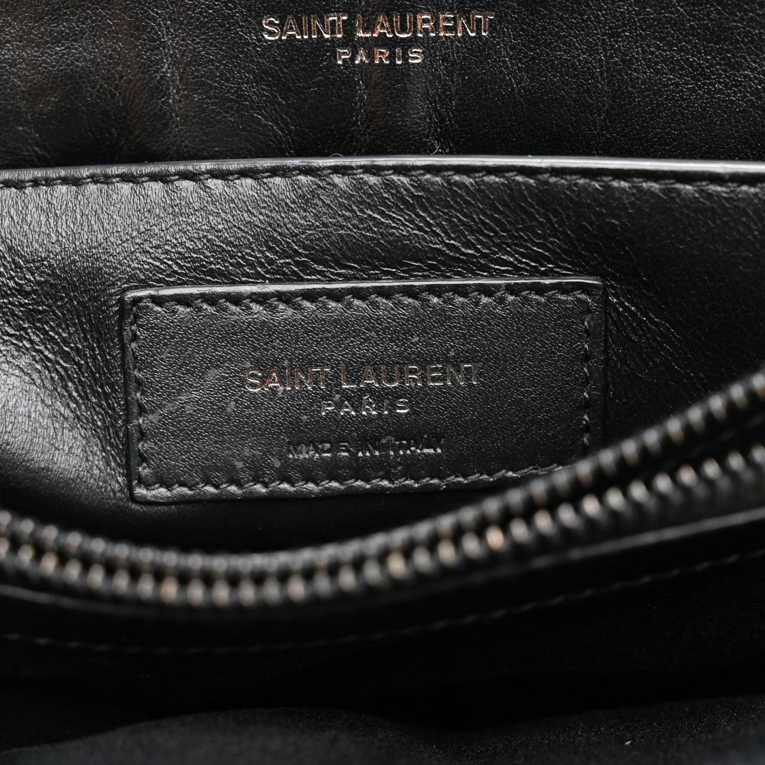 Calfskin Y Quilted Monogram Monochrome Small Loulou Chain Satchel Black
