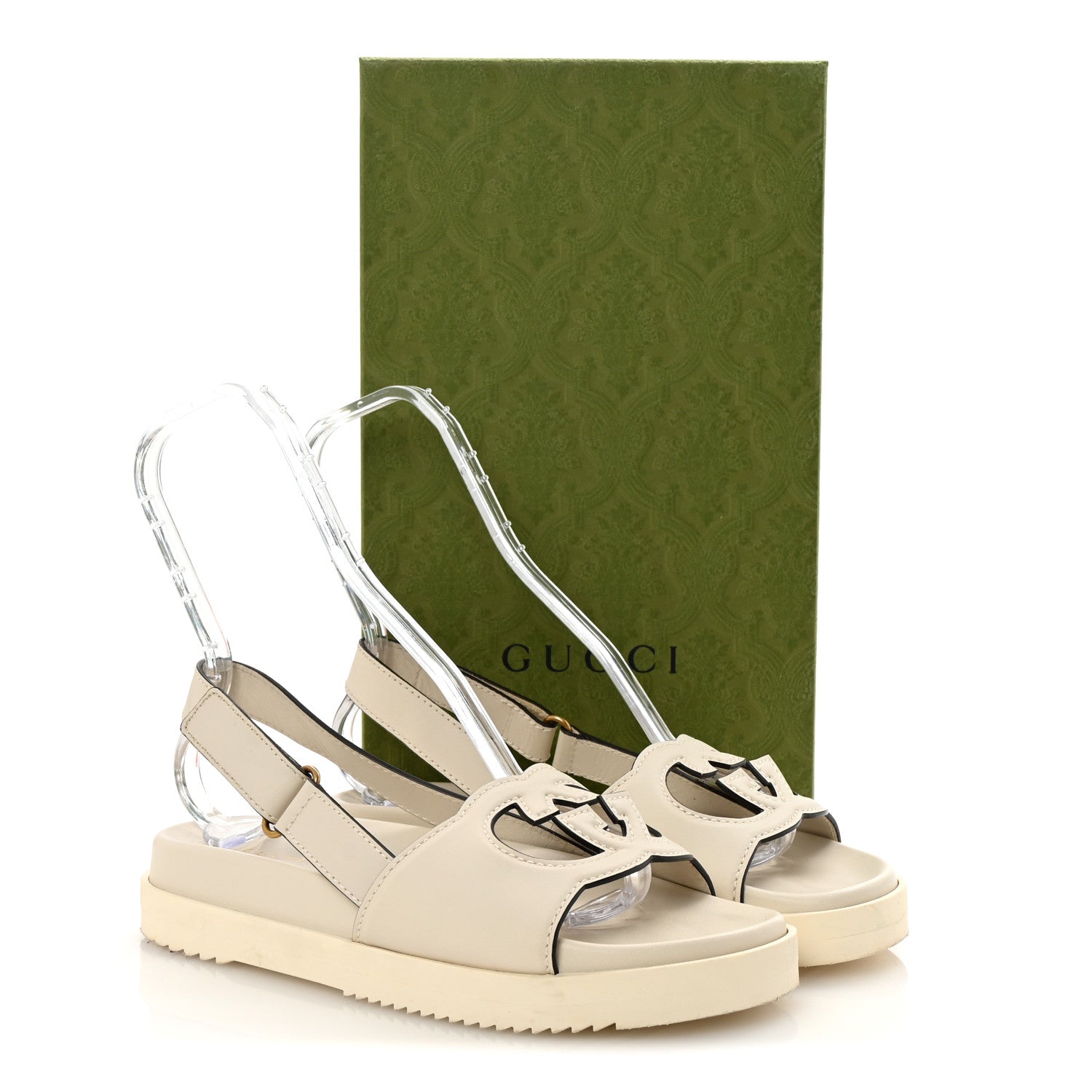 Cosmos Softy Calfskin Interlocking G Slingback Sandals 40 Mystic White