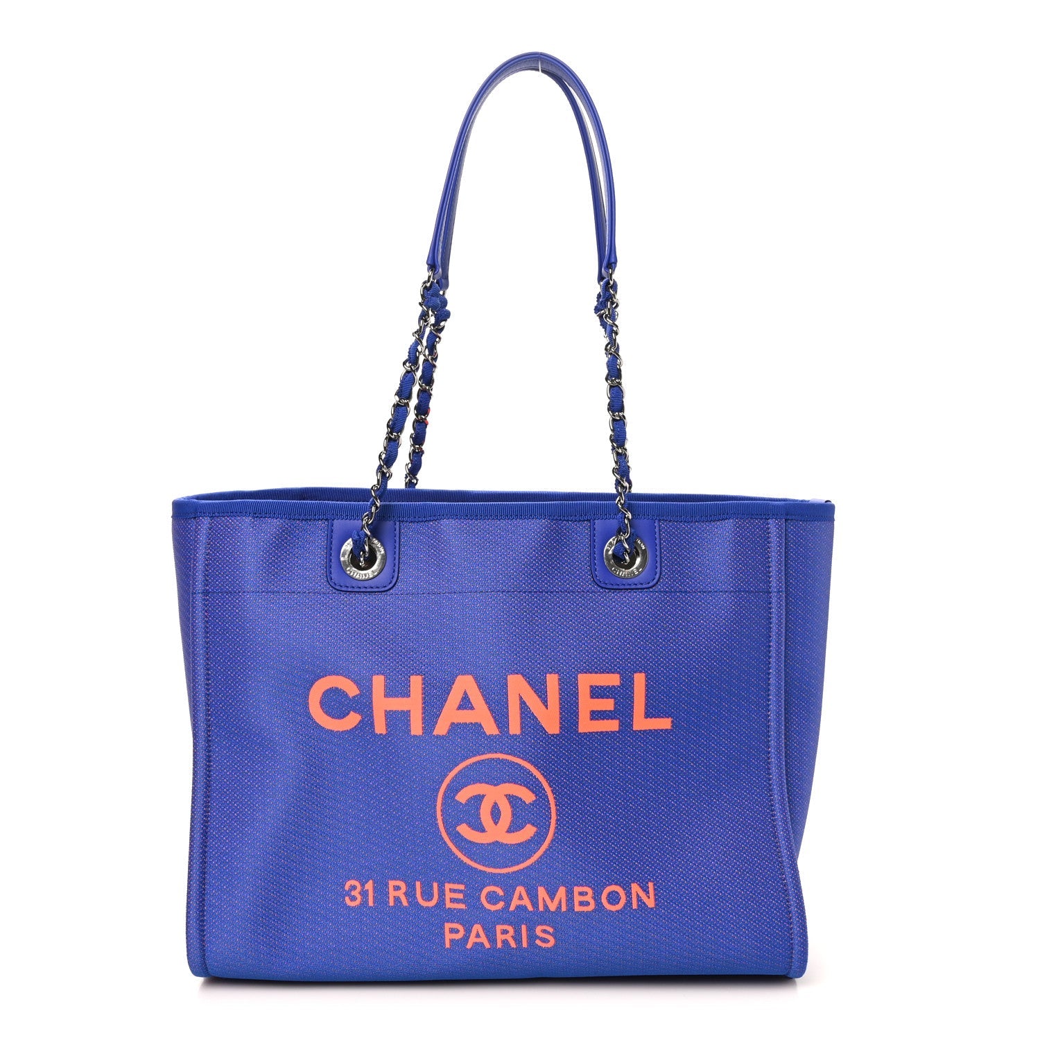 Mixed Fibers Small Deauville Tote Blue Orange