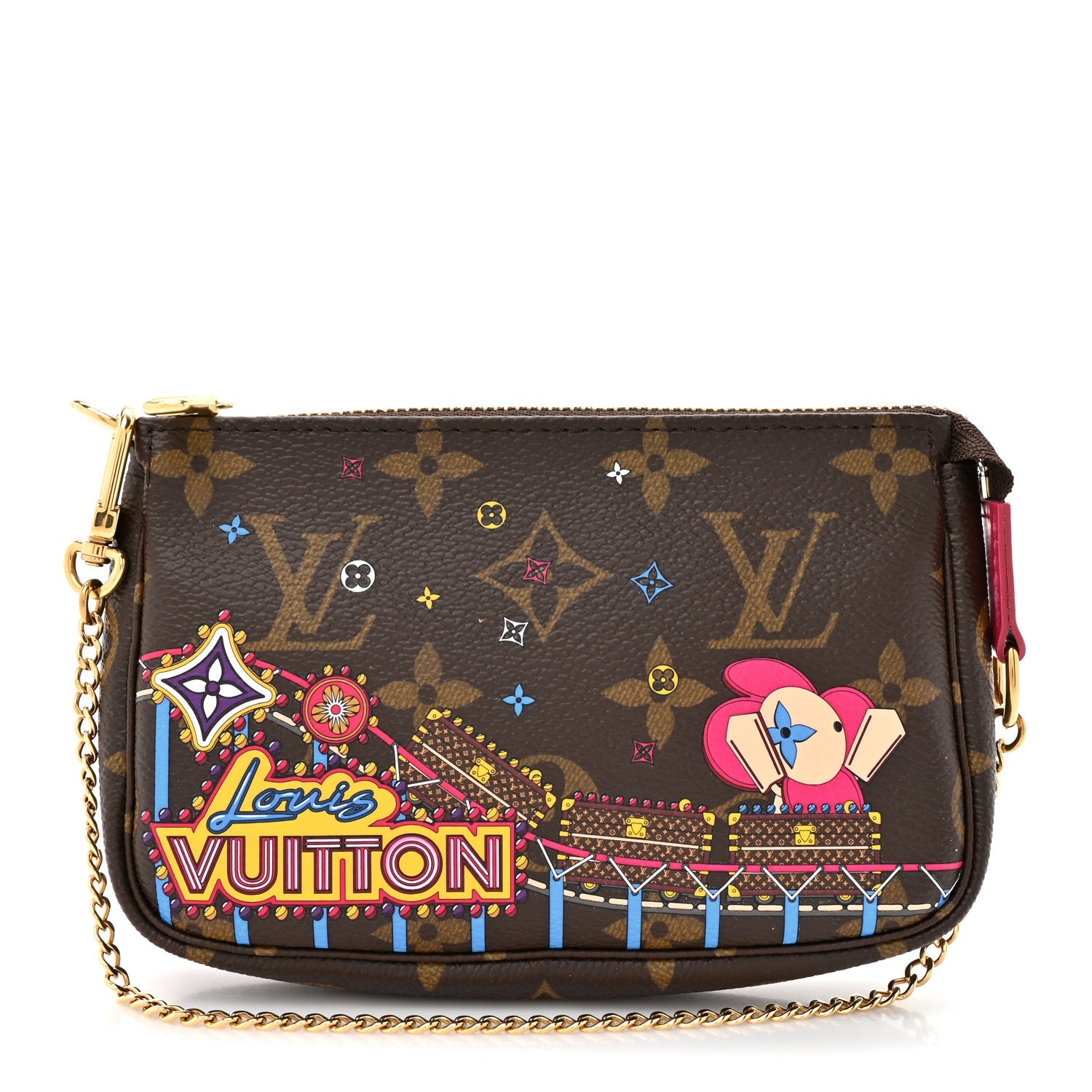 Monogram 2020 Christmas Animation Roller Coaster Mini Pochette Accessories Pivoine