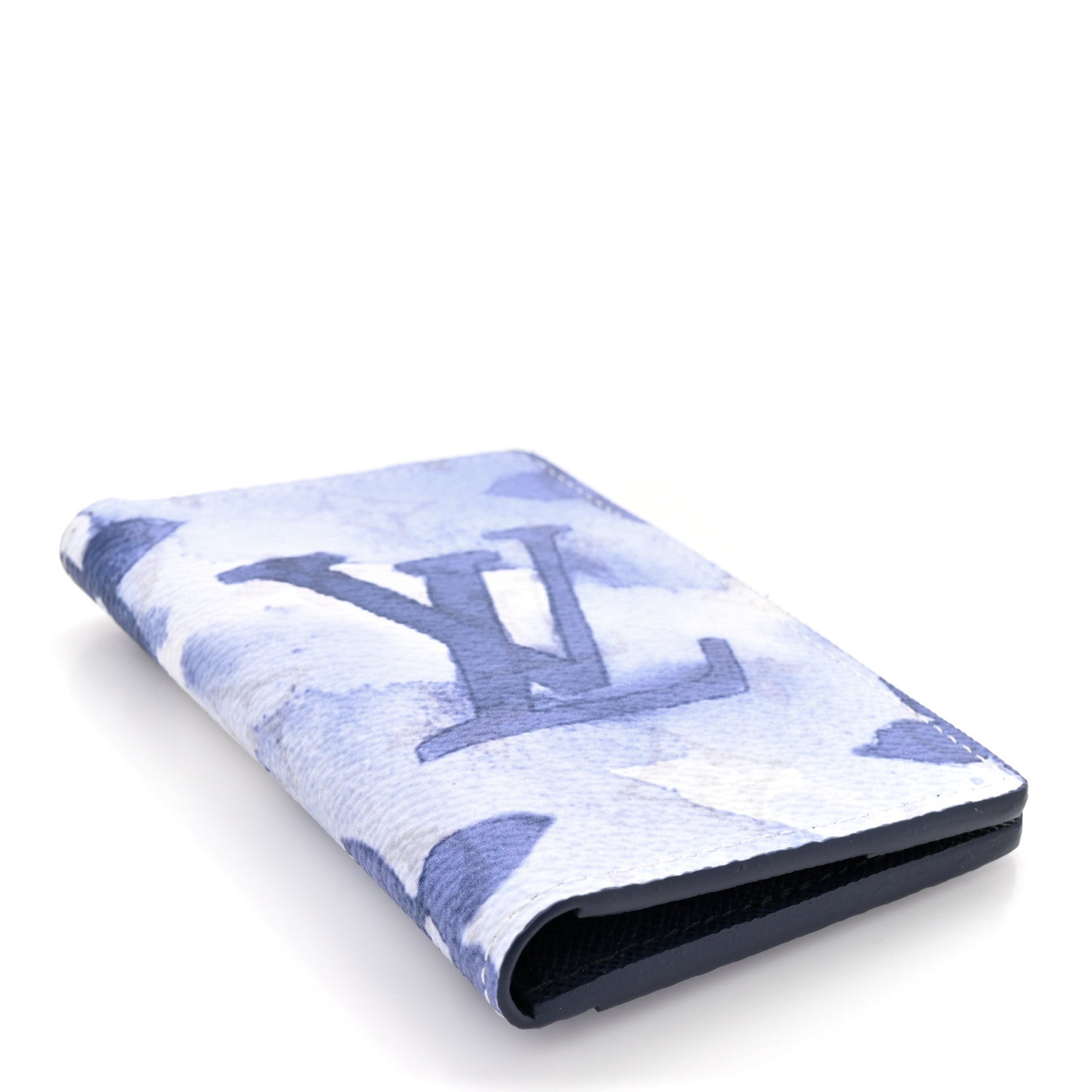 Monogram Watercolor Pocket Organizer Blue