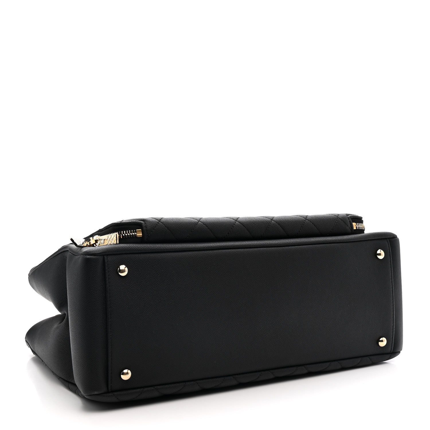 Caviar Quilted Large Business Affinity Shopping Bag Black