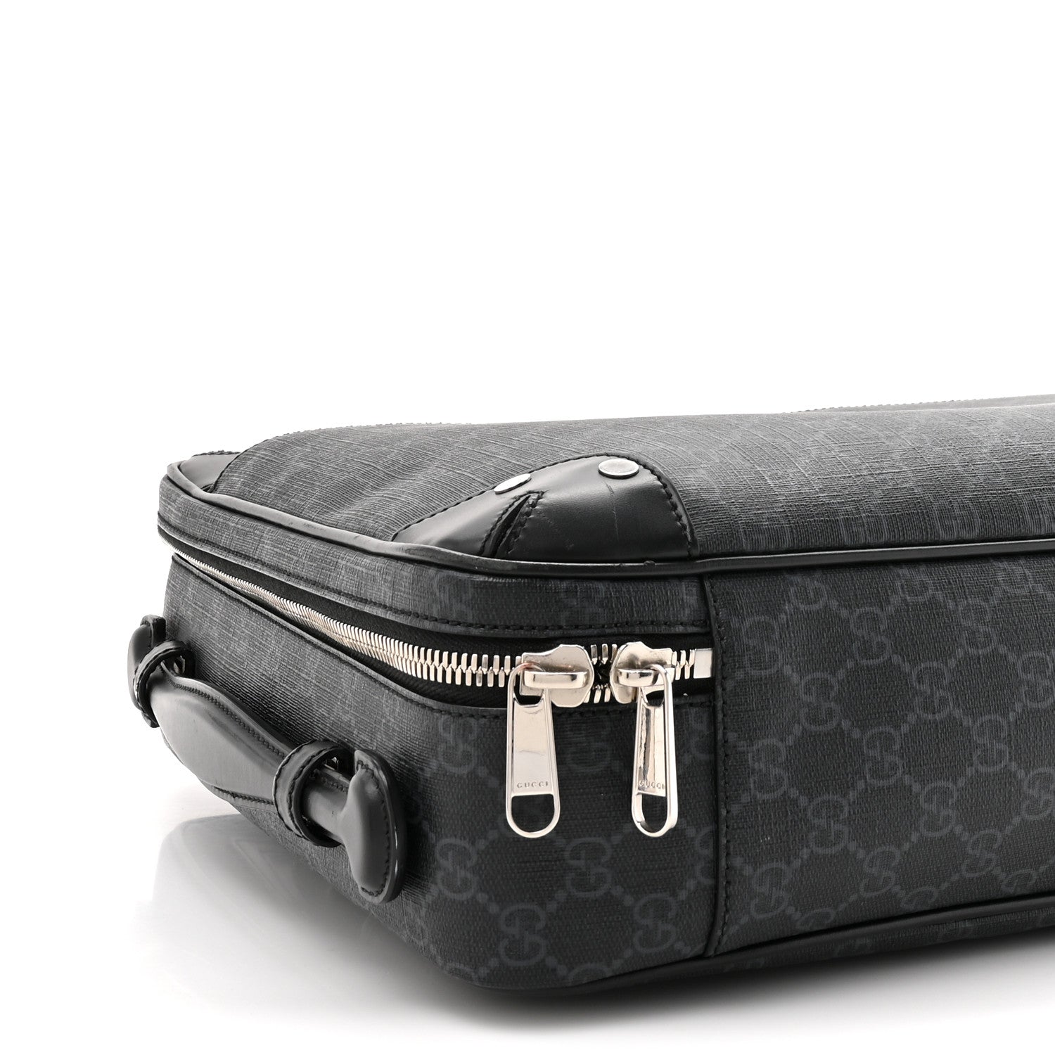 GG Supreme Monogram Briefcase Backpack Black Grey