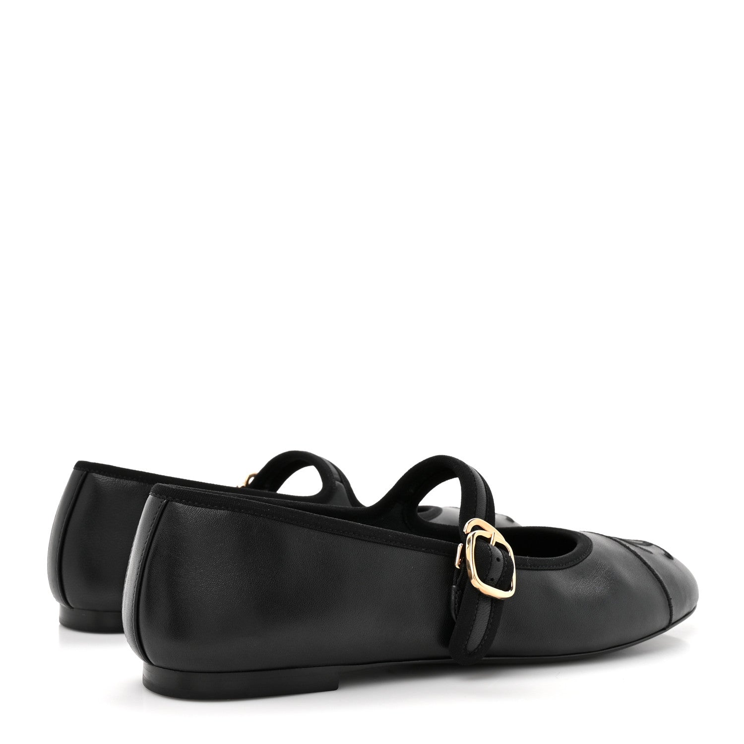 Lambskin Mary Jane Flats 38.5 Black