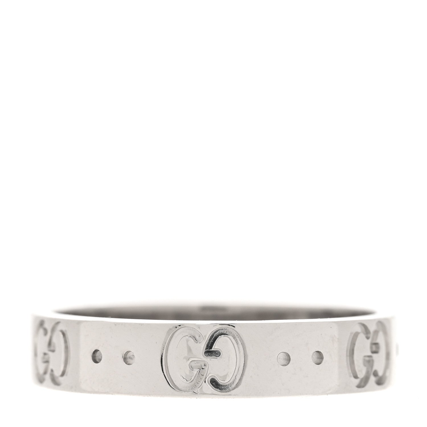 18K White Gold 4mm Icon Thin Band Ring 52 6