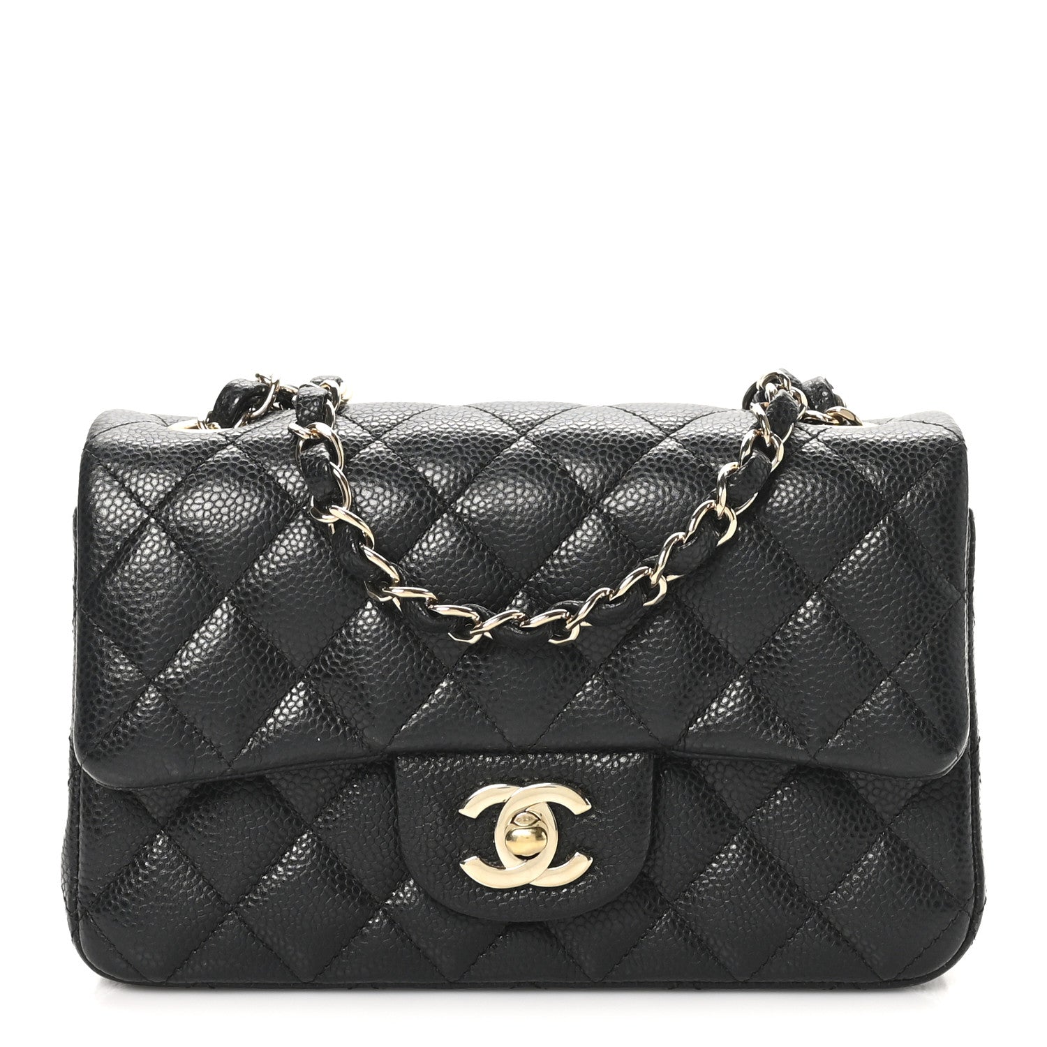 Caviar Quilted Mini Rectangular Flap Black