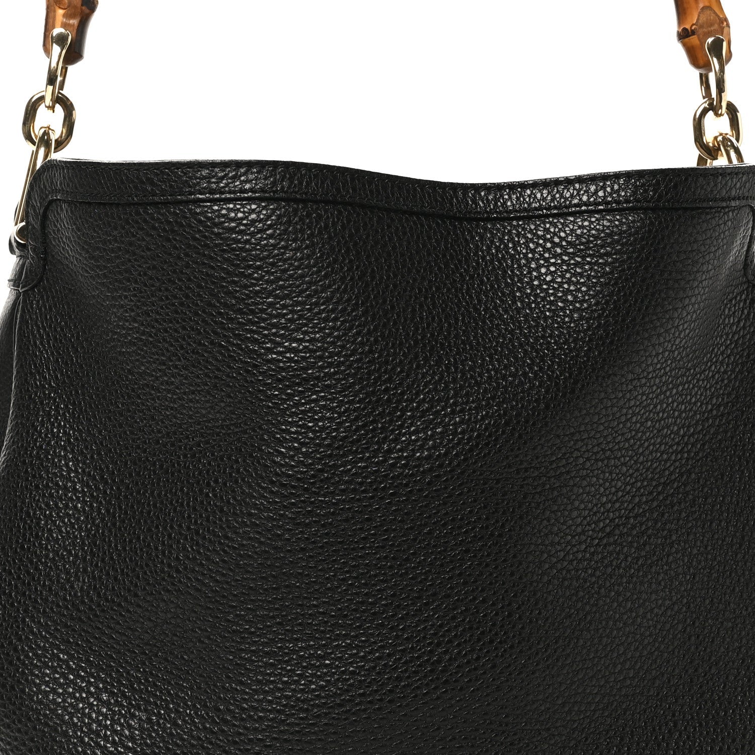 Pebbled Calfskin Medium Diana Bamboo Shoulder Bag Black