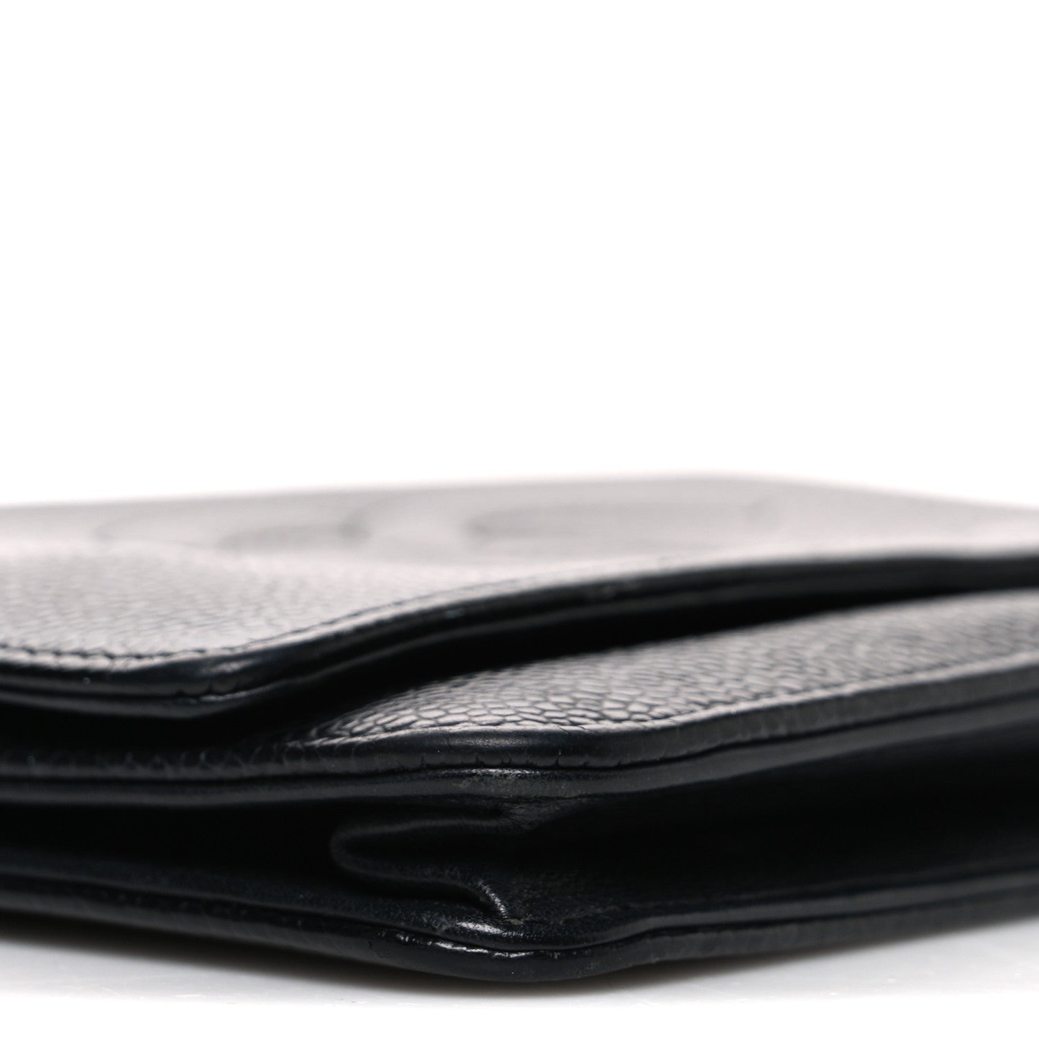 Shiny Aged Calfskin Quilted Mini Nano Kelly Shopper Black