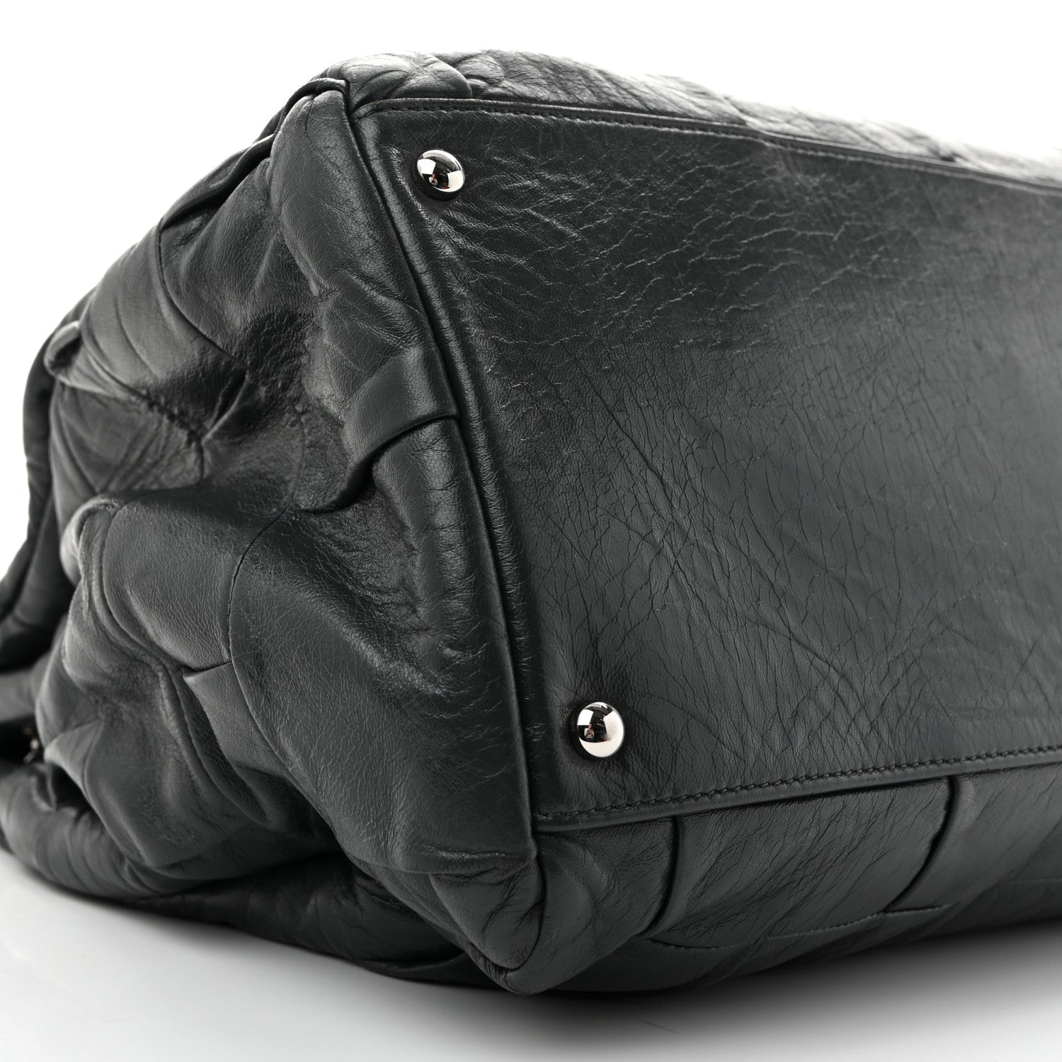 Lambskin Igloo Shoulder Bag Dark Grey