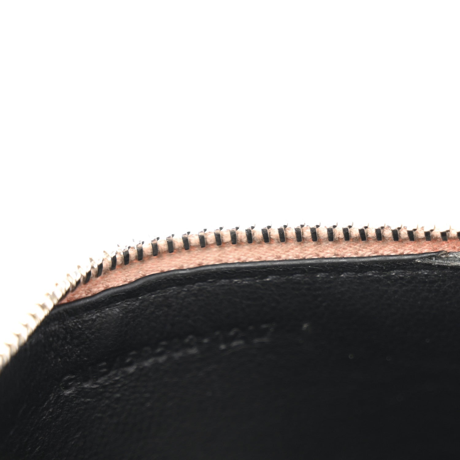 Grained Calfskin 5 Fragments Zip Pouch Card Holder Rose Antic