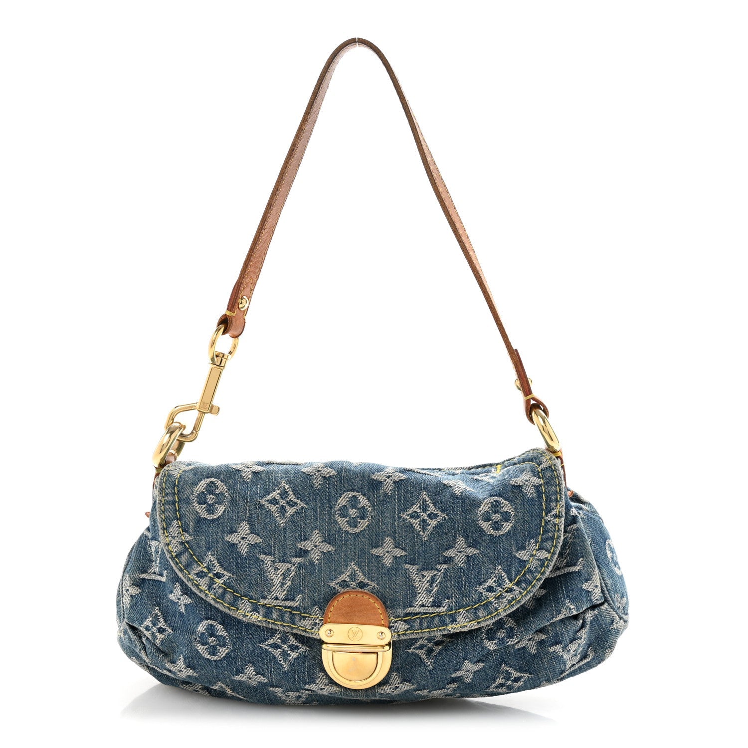 Monogram Denim Mini Pleaty Blue