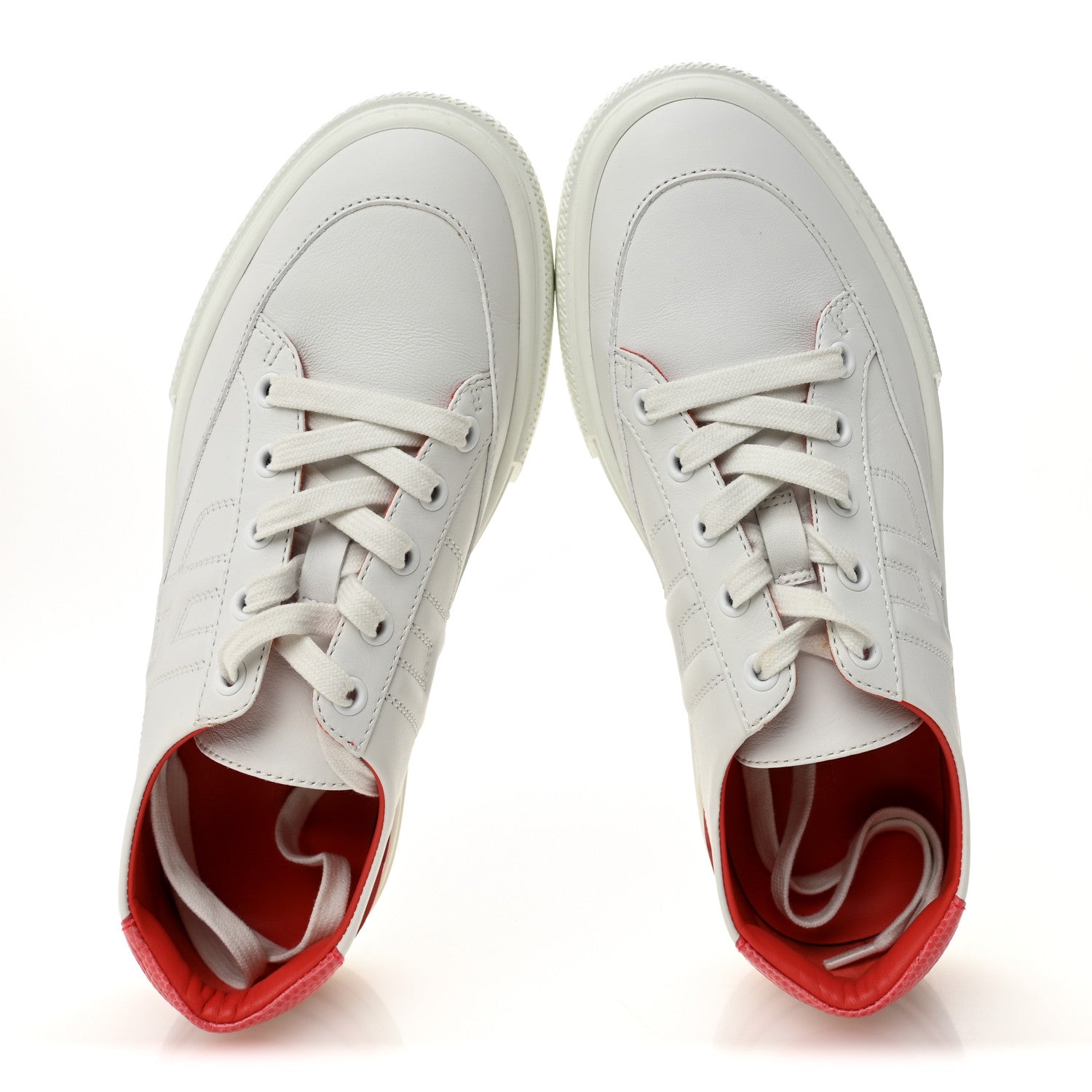 Shiny Lizard Calfskin Deep Sneakers 38 White Bougainvillea