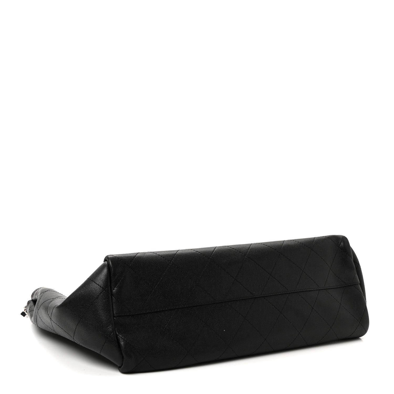 Caviar Stitched Large Shopping Tote Black
