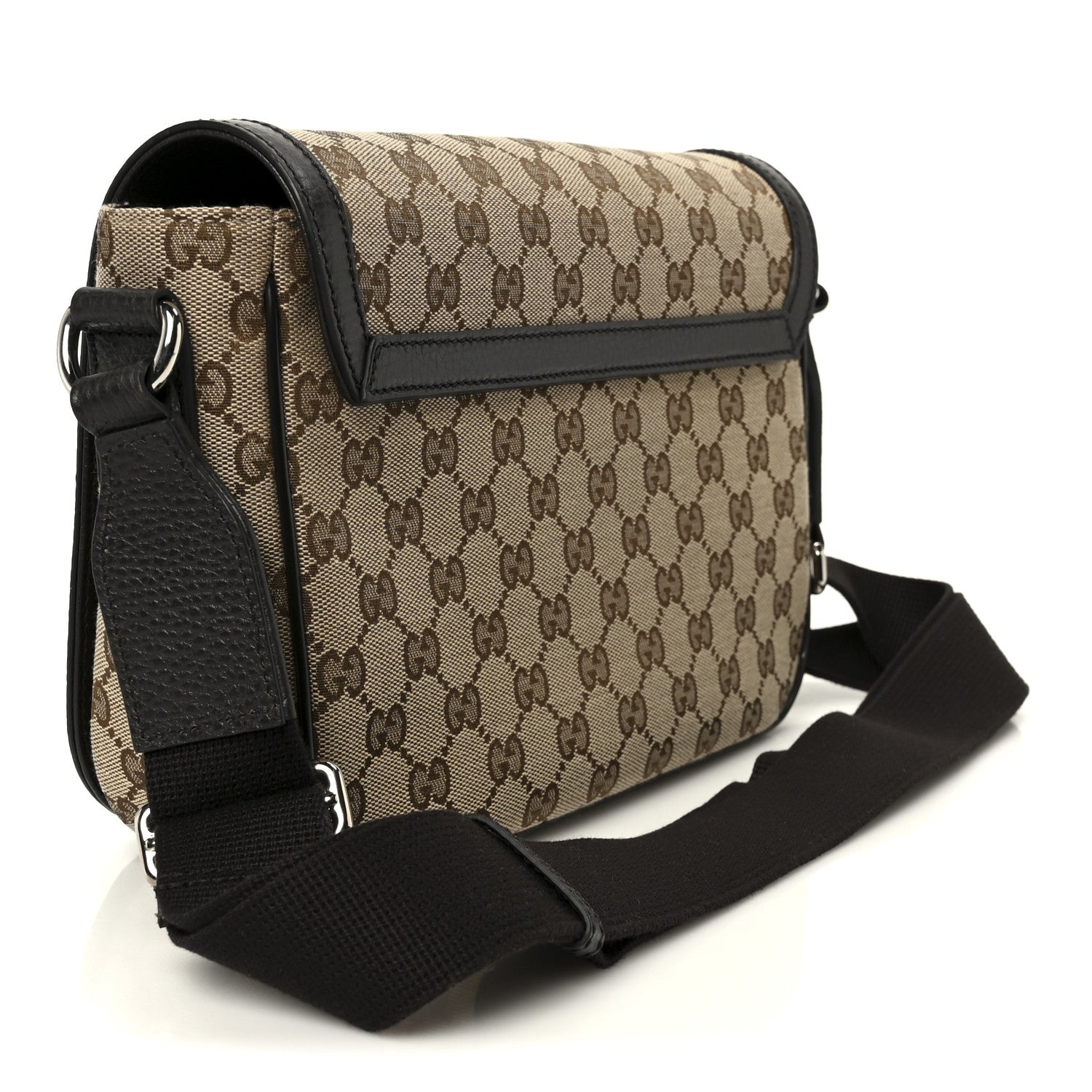 Monogram Flap Messenger Bag Beige Dark Brown