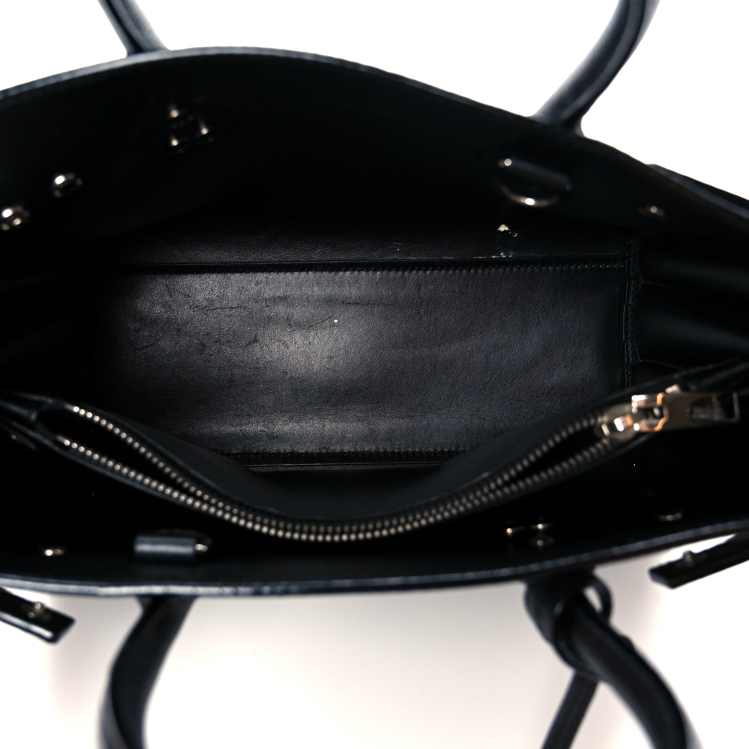 Grained Calfskin Baby Sac De Jour Black