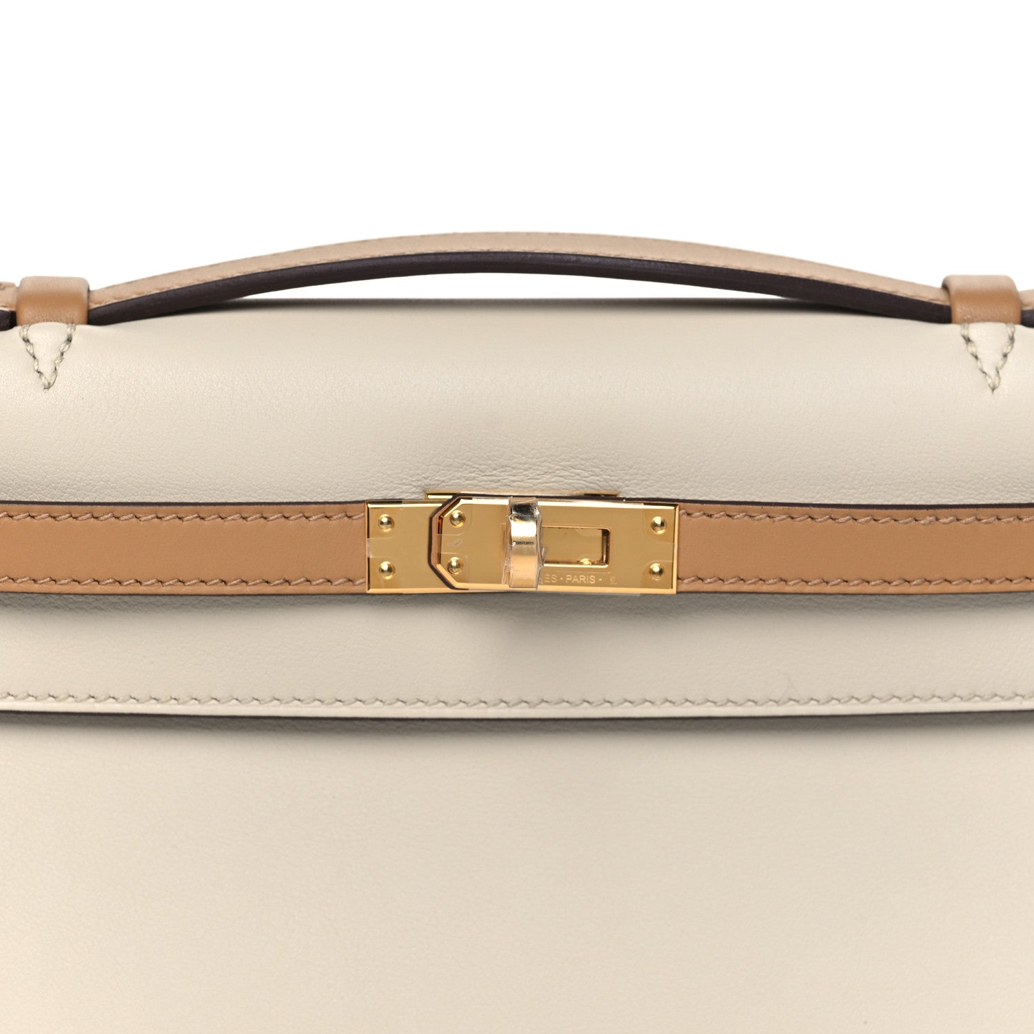 Swift Horseshoe Kelly Pochette Clutch Nata Biscuit