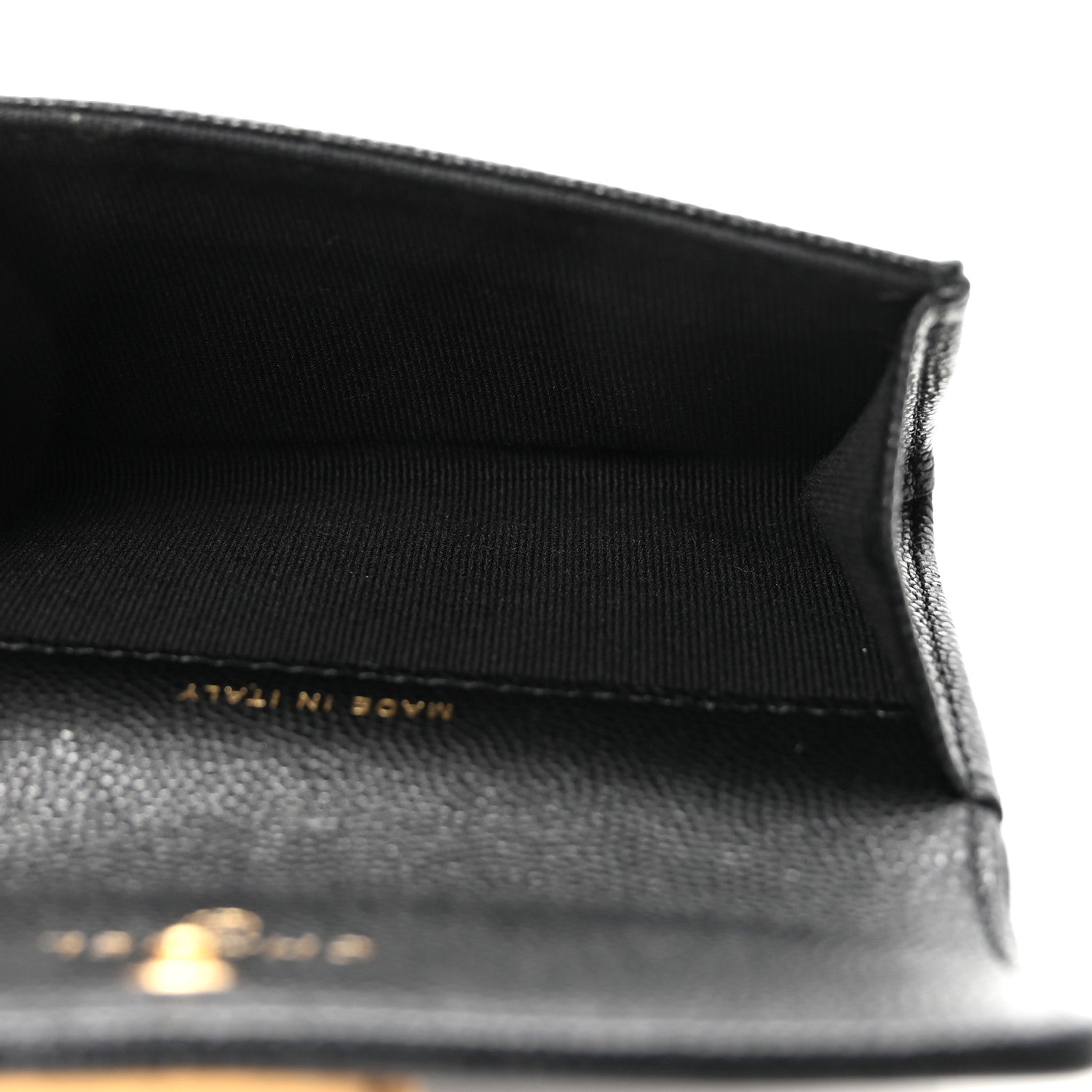 Caviar Quilted Boy Flap Card Holder Black
