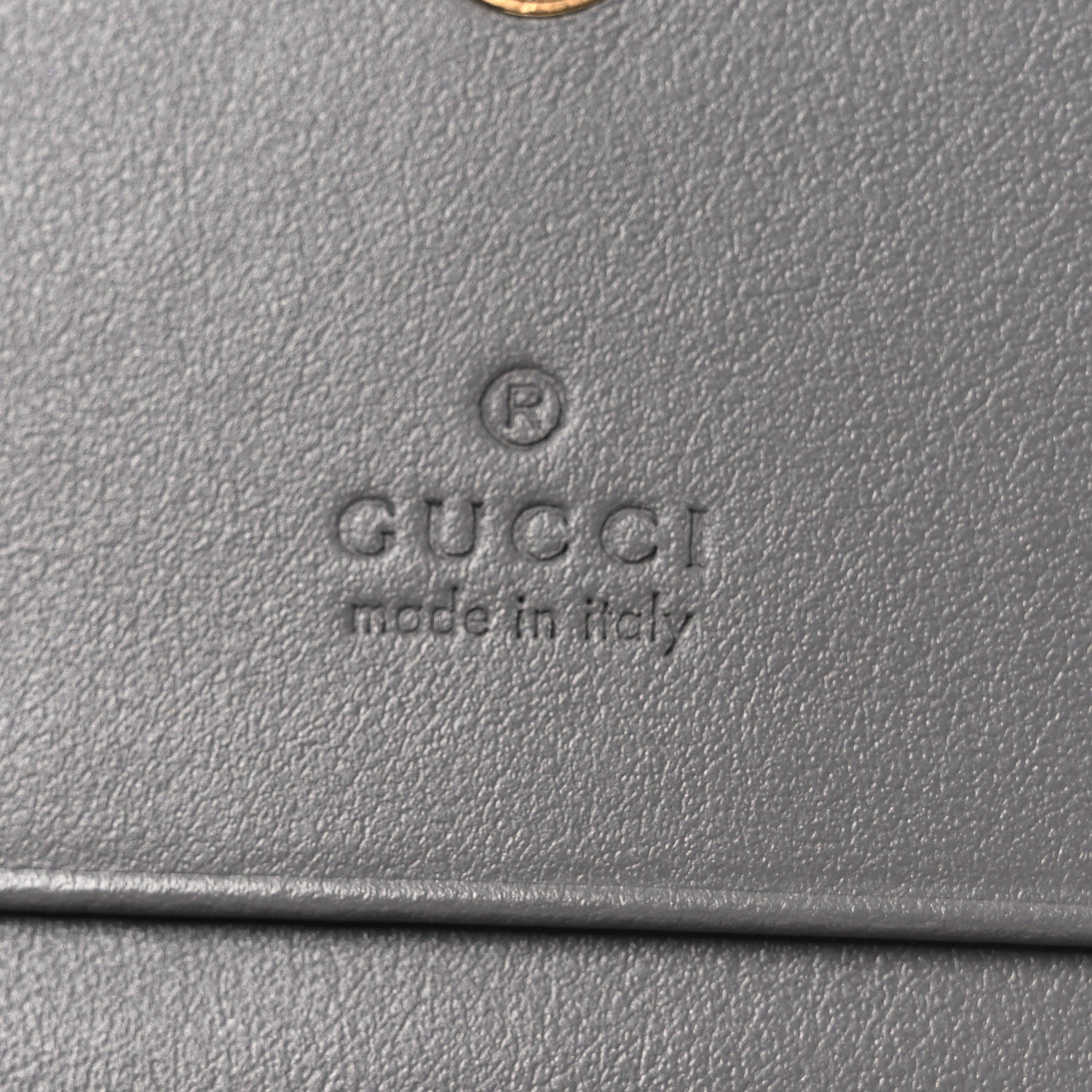 Calfskin GG Matelasse Card Case Wallet Grey