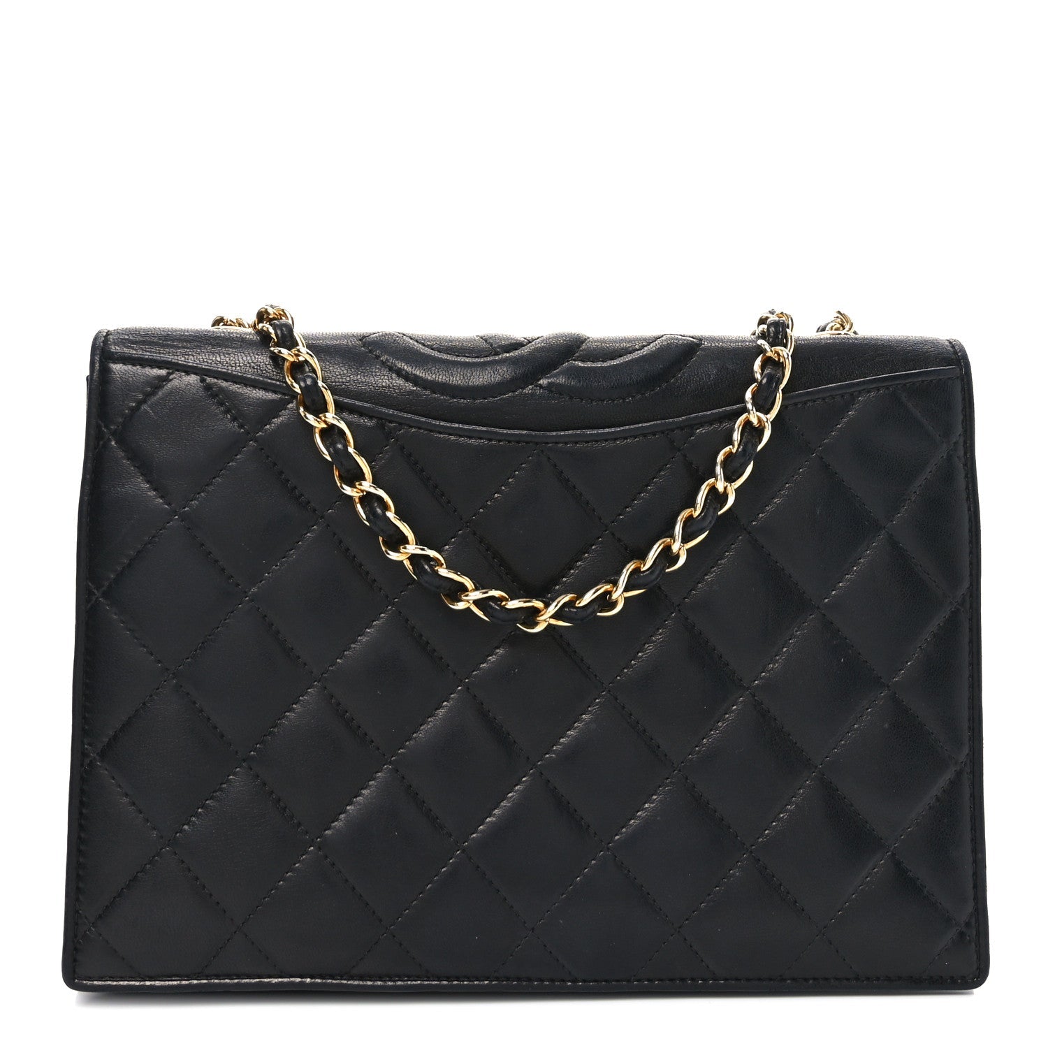 Lambskin Quilted CC Small Single Flap Black