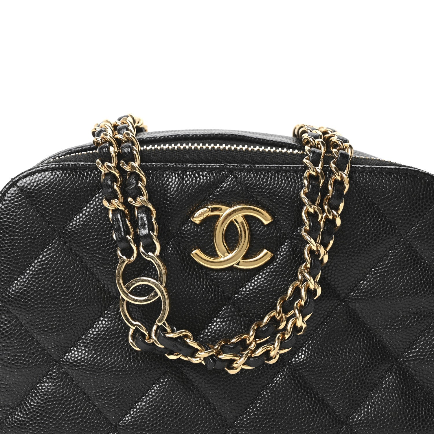 Caviar Quilted Mini CC You Camera Case Black