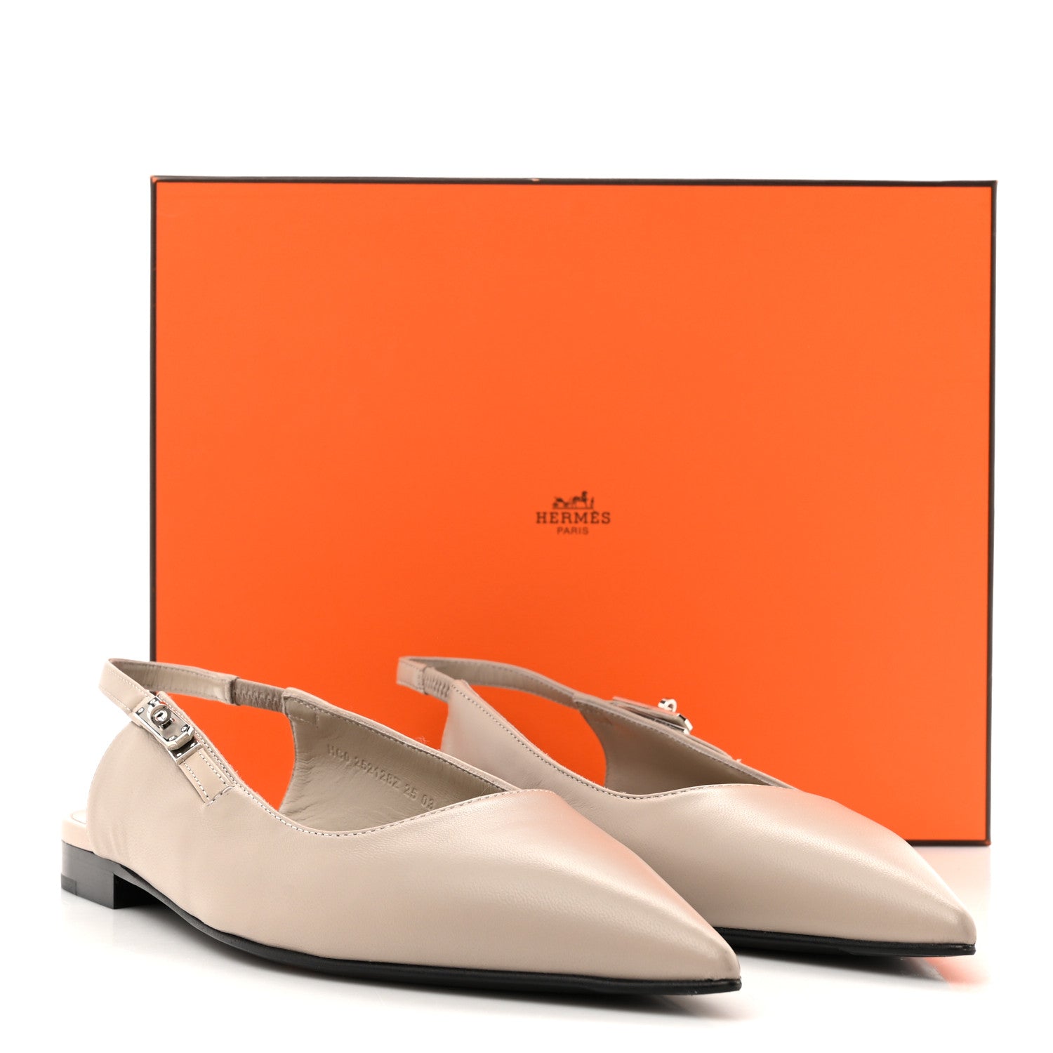 Nappa Lovely Slingback Flats 37 Beige Galet