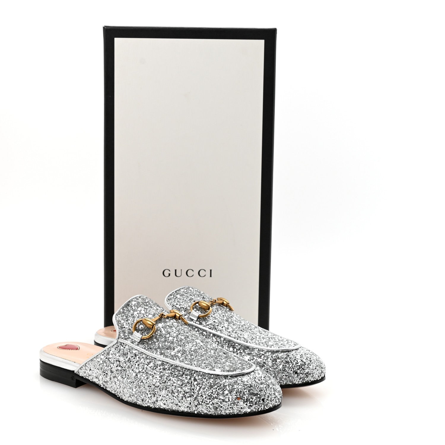 Glitter Womens Princetown Slippers 36 Silver