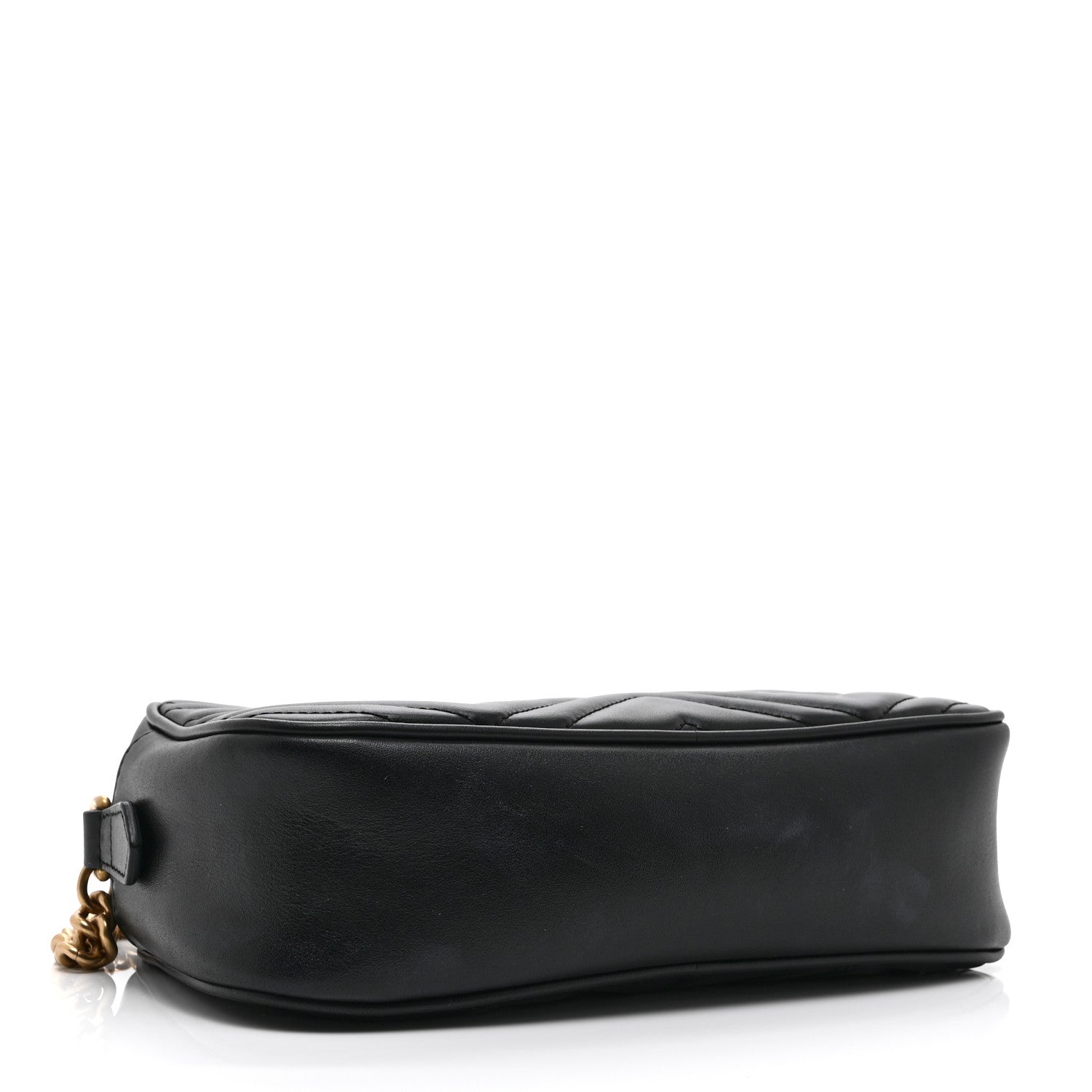 Calfskin Matelasse Small GG Marmont Chain Shoulder Bag Black