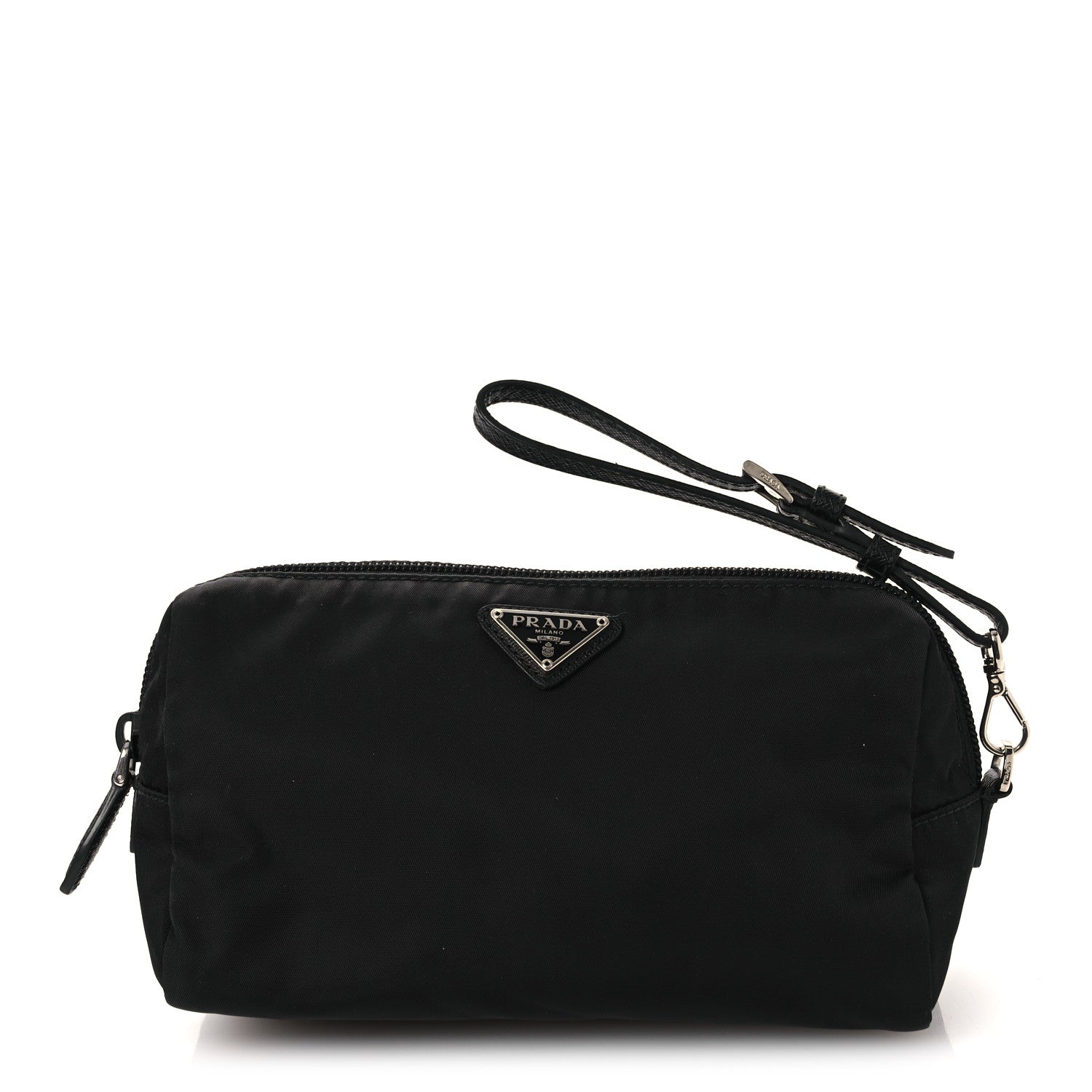 Re-Nylon Vela Saffiano Wristlet Black