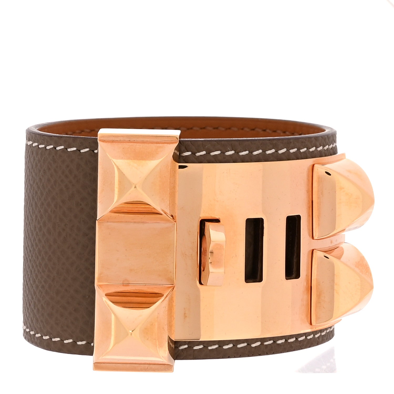 Epsom Collier de Chien CDC Bracelet T2 Etoupe