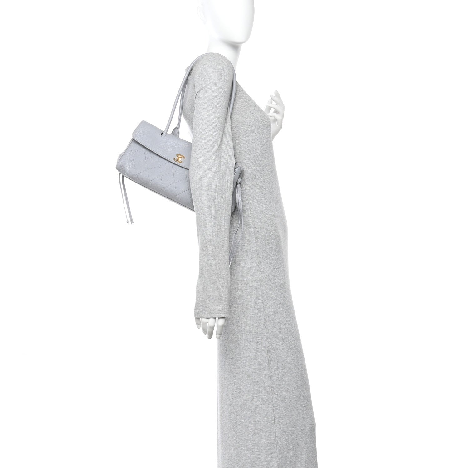 Grained Calfskin Urban Essentials Small Shopping Bag Grey