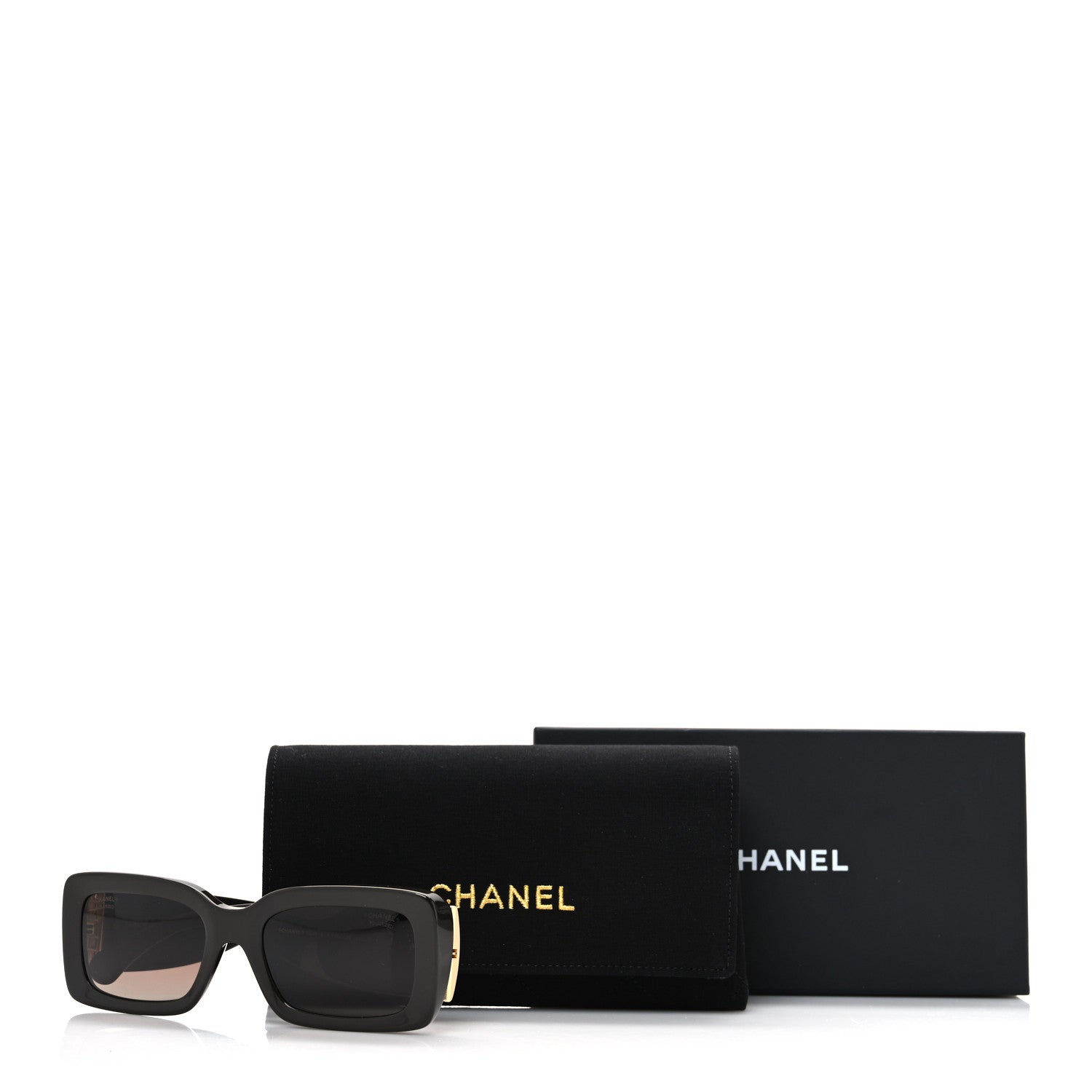 Acetate Rectangle Sunglasses 5534-A Dark Brown