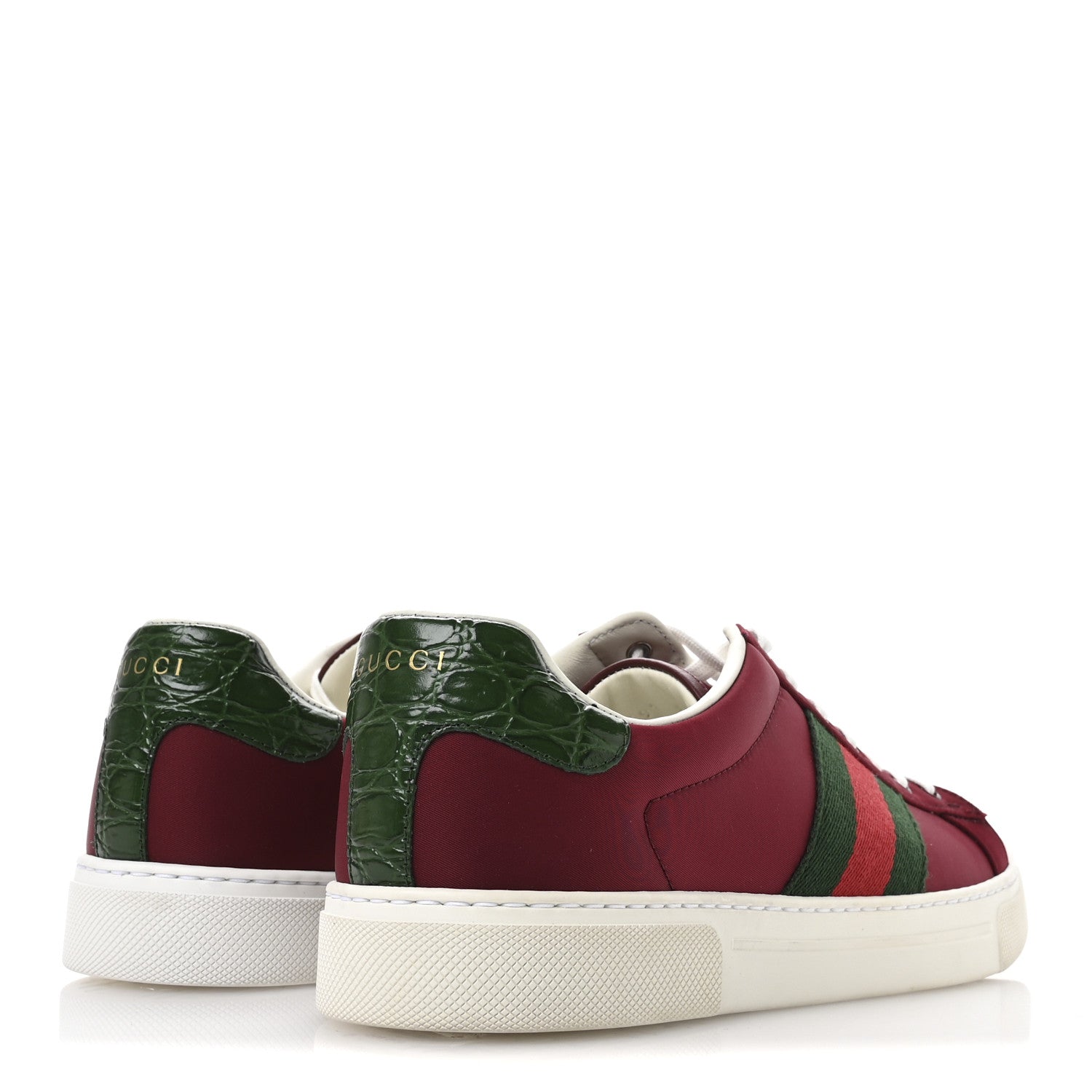 Econyl Nylon Diva Crocodile Web Mens Ace Sneakers 8 Rosso Ancora Vert