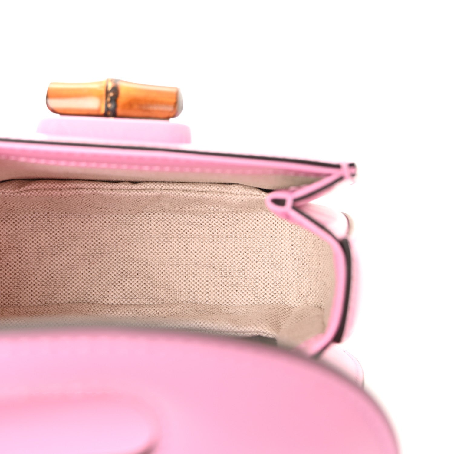 Boarded Dyana Lux Calfskin Web Mini Bamboo 1947 Top Handle Bag Nice Pink