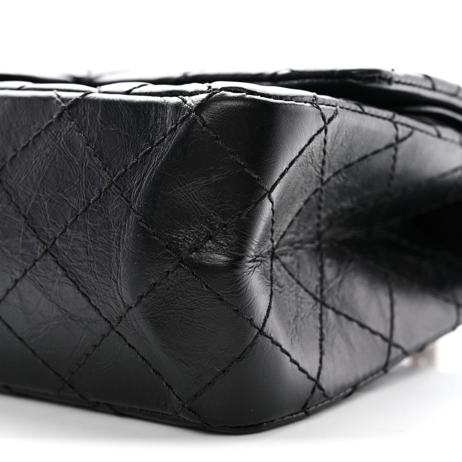 Aged Calfskin Quilted 2.55 Reissue 225 Flap Black