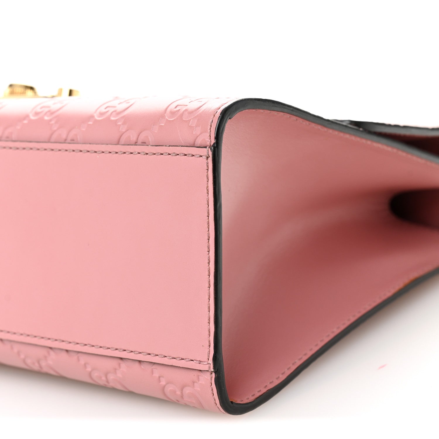 Guccissima Signature Medium Padlock Shoulder Bag Rose Baby Candy