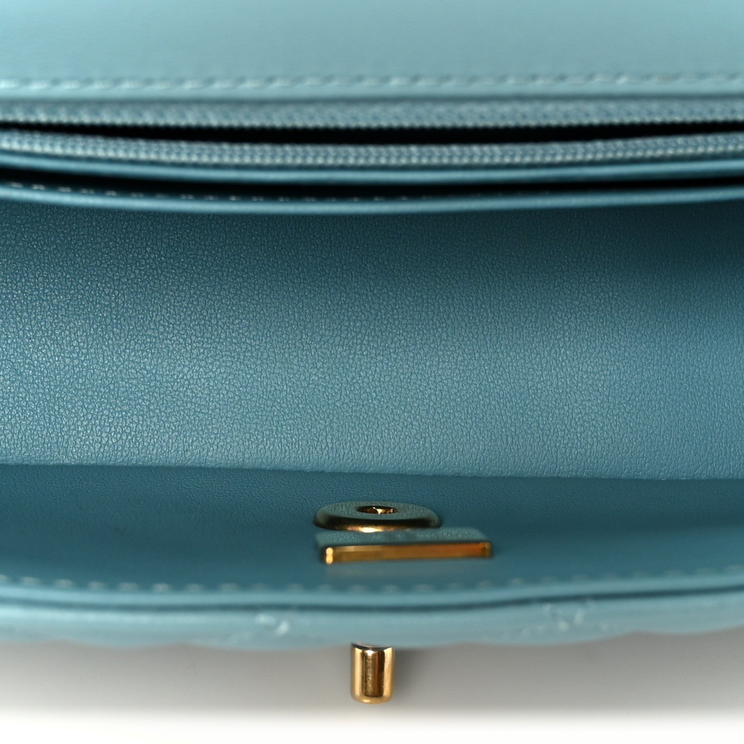 Lambskin Quilted Mini Strass On Top Flap Blue