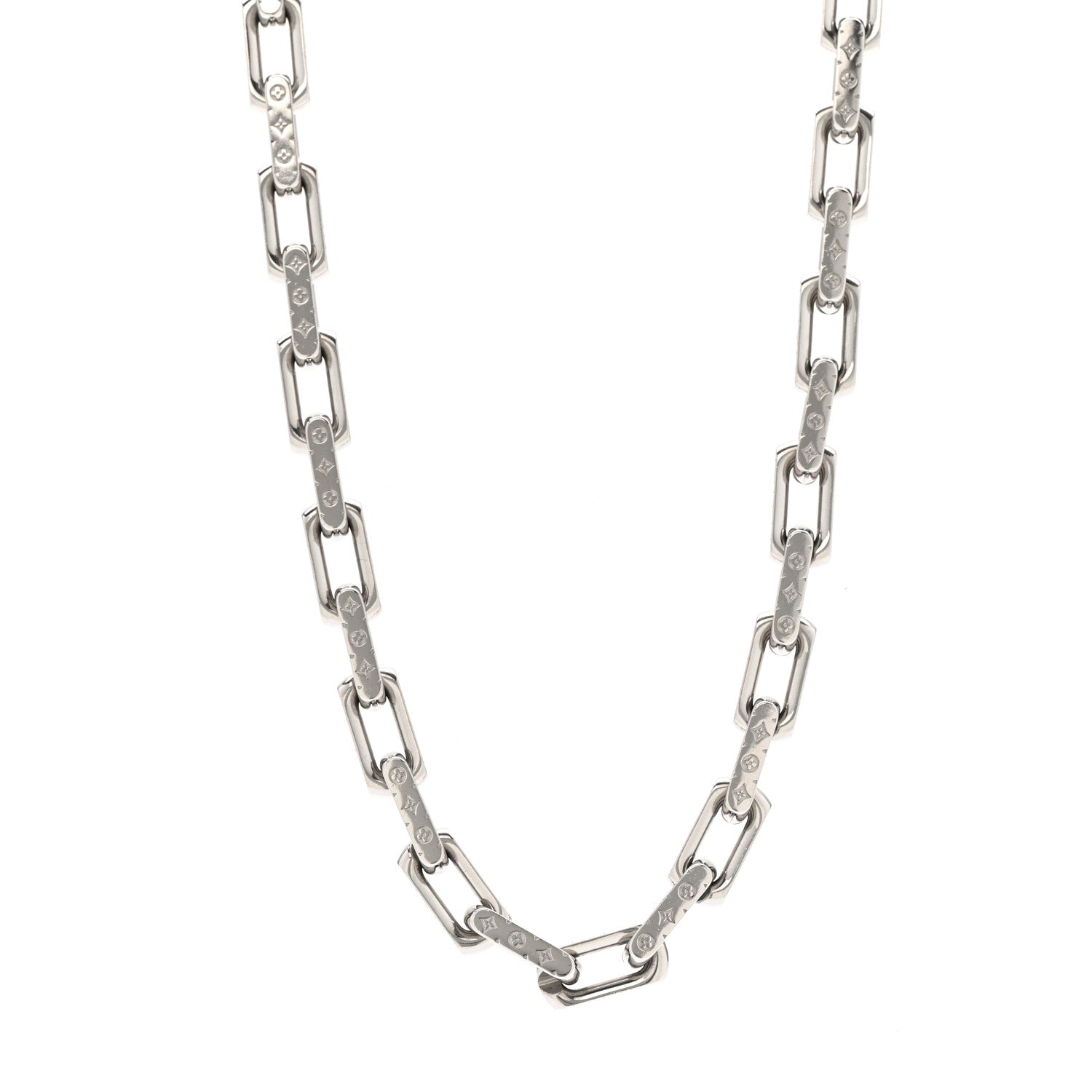 Monogram Chain Necklace Silver