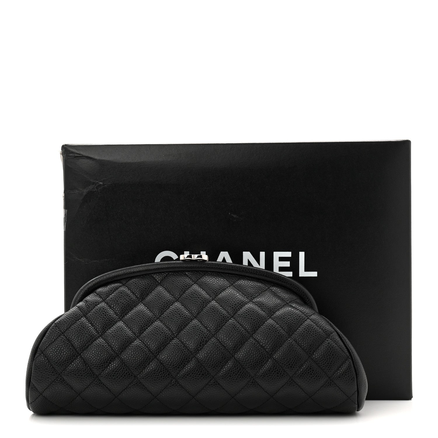 Caviar Quilted Timeless Clutch Black