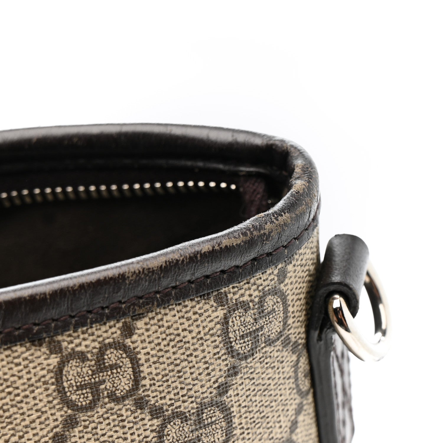 GG Supreme Monogram Large Shopping Tote Dark Brown