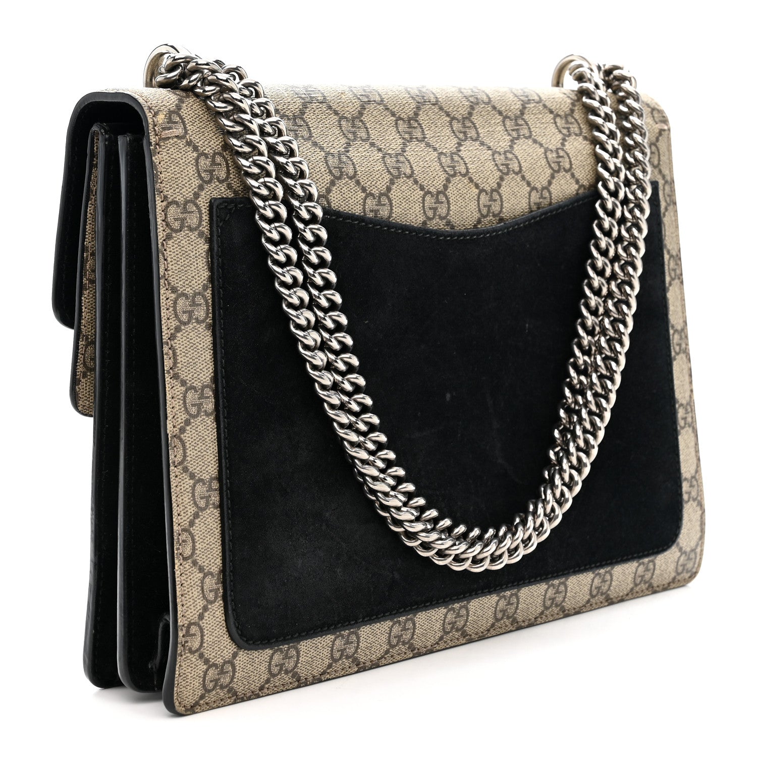 GG Supreme Monogram Medium Dionysus Shoulder Bag Black